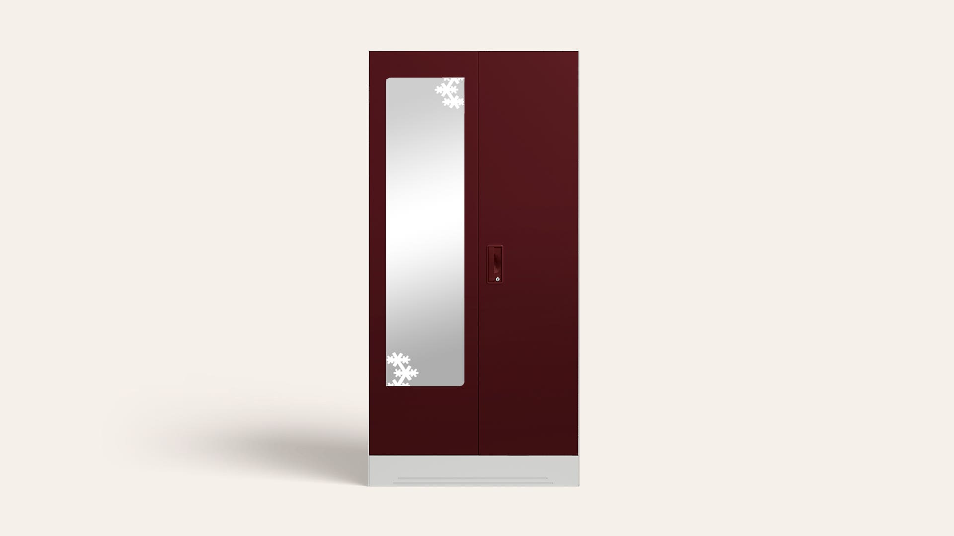 Slimline 2-Door Steel Almirah/Wardrobe with Star Mirror (Russet)