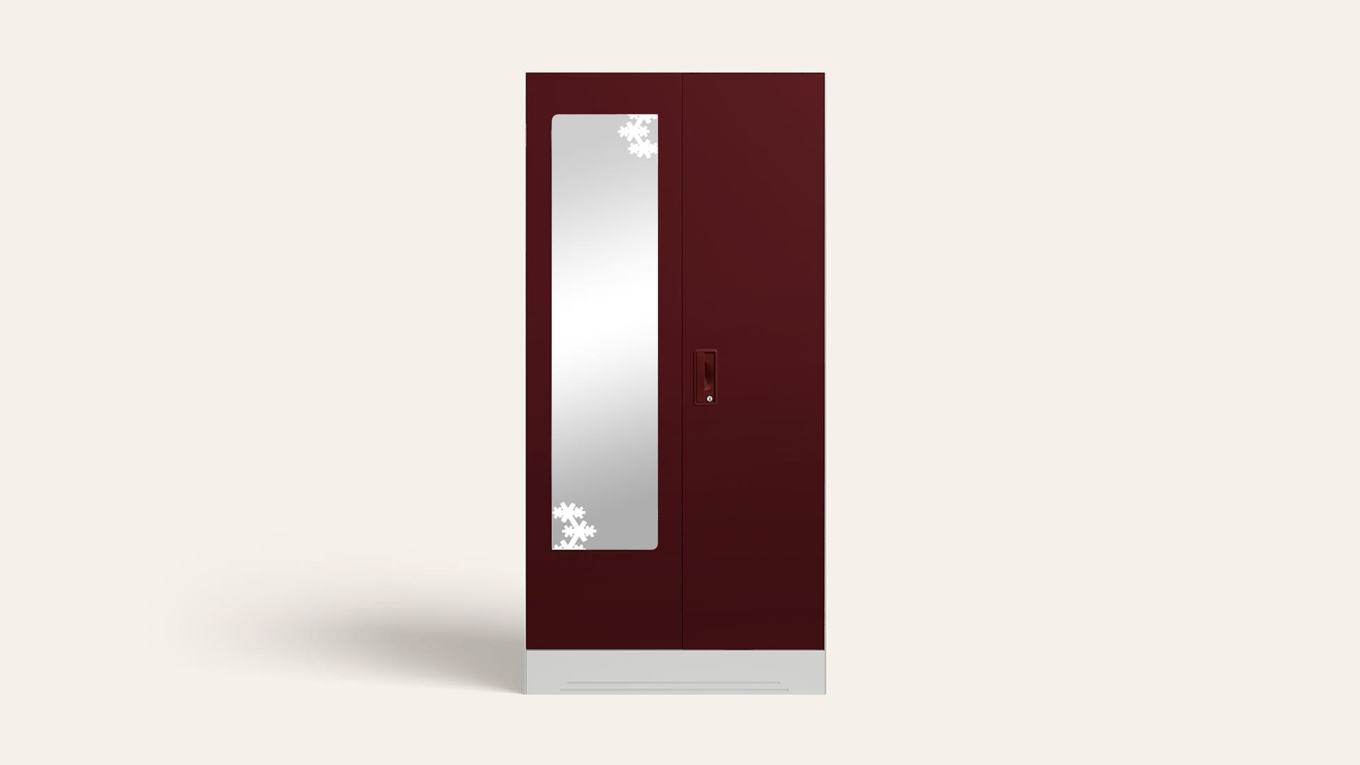 Slimline 2-Door Steel Almirah/Wardrobe with Star Mirror (Russet)