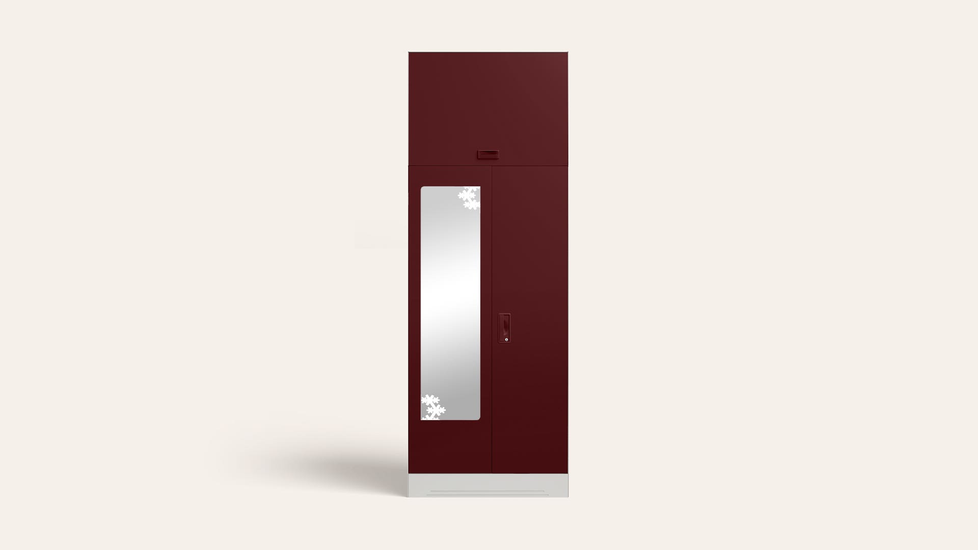 Slimline 2-Door Steel Almirah/Wardrobe with Star Mirror (Russet)