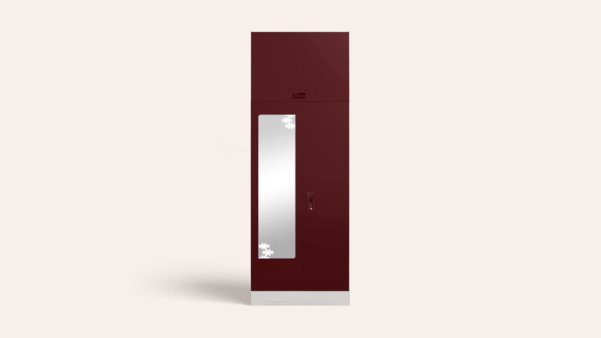 Slimline 2-Door Steel Almirah/Wardrobe with Star Mirror (Russet)