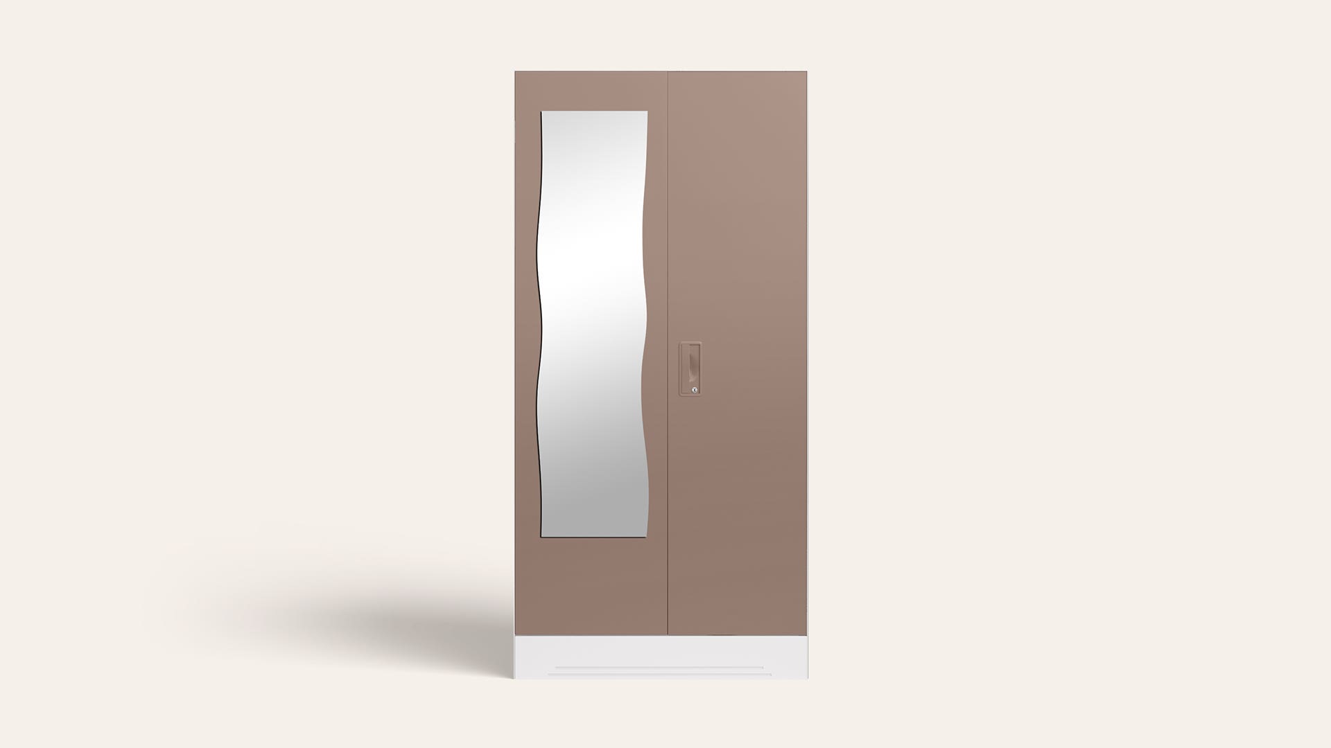 Slimline 2 Door Steel Almirah/Wardrobe with Curvy Mirror (Portabella Matte)
