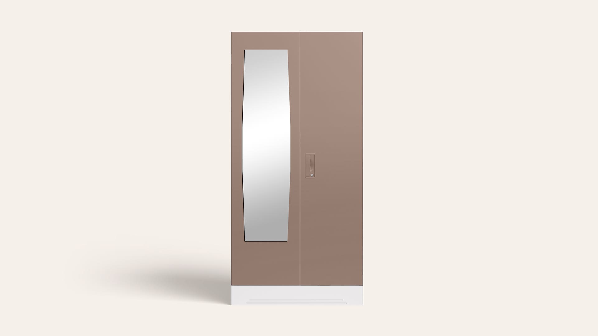 Slimline 2 Door Steel Almirah/Wardrobe with Plain Mirror (Portabella Matte)