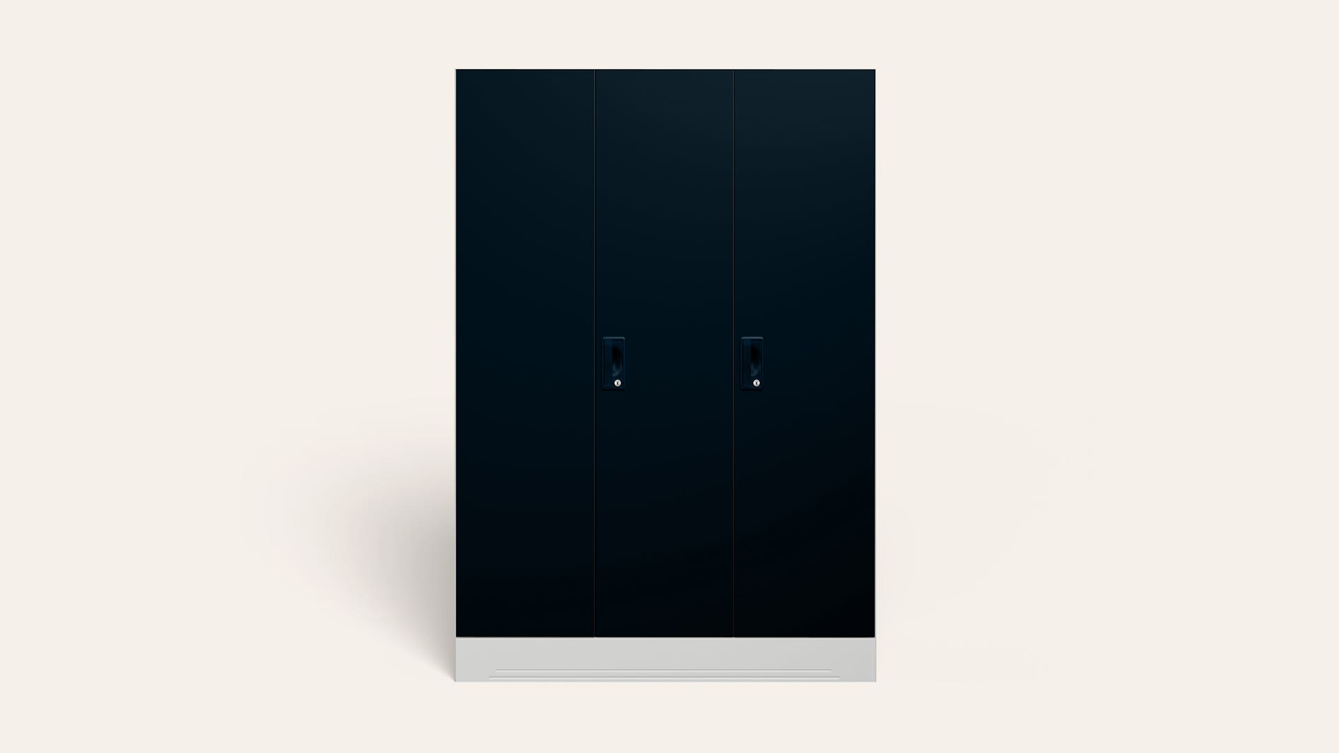 Slimline 3-Door Steel Almirah/Wardrobe (Pacific Blue)