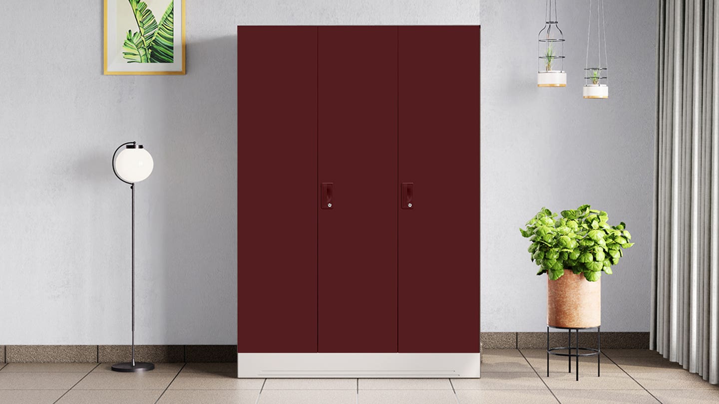 Slimline 3 Door with Locker, Overhead Unit and Mirror