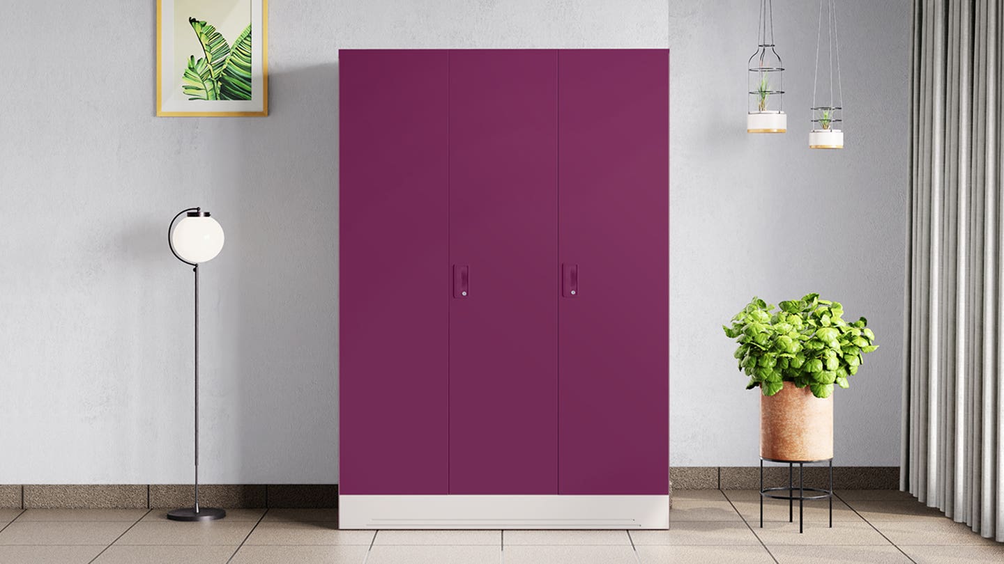 Slimline 3 Door with Locker, Overhead Unit and Mirror