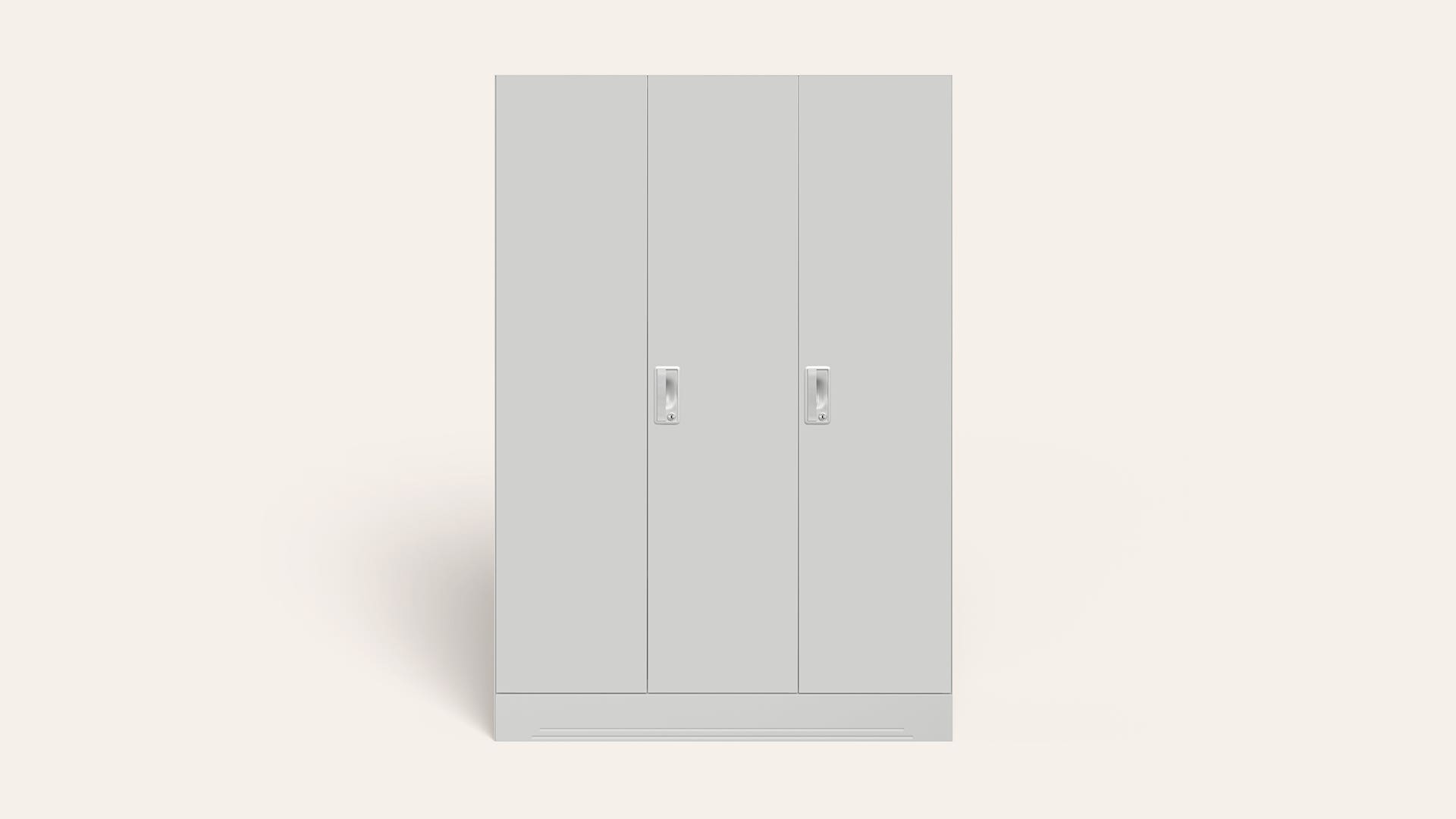 Slimline 3-Door Steel Almirah/Wardrobe (Royal Ivory)