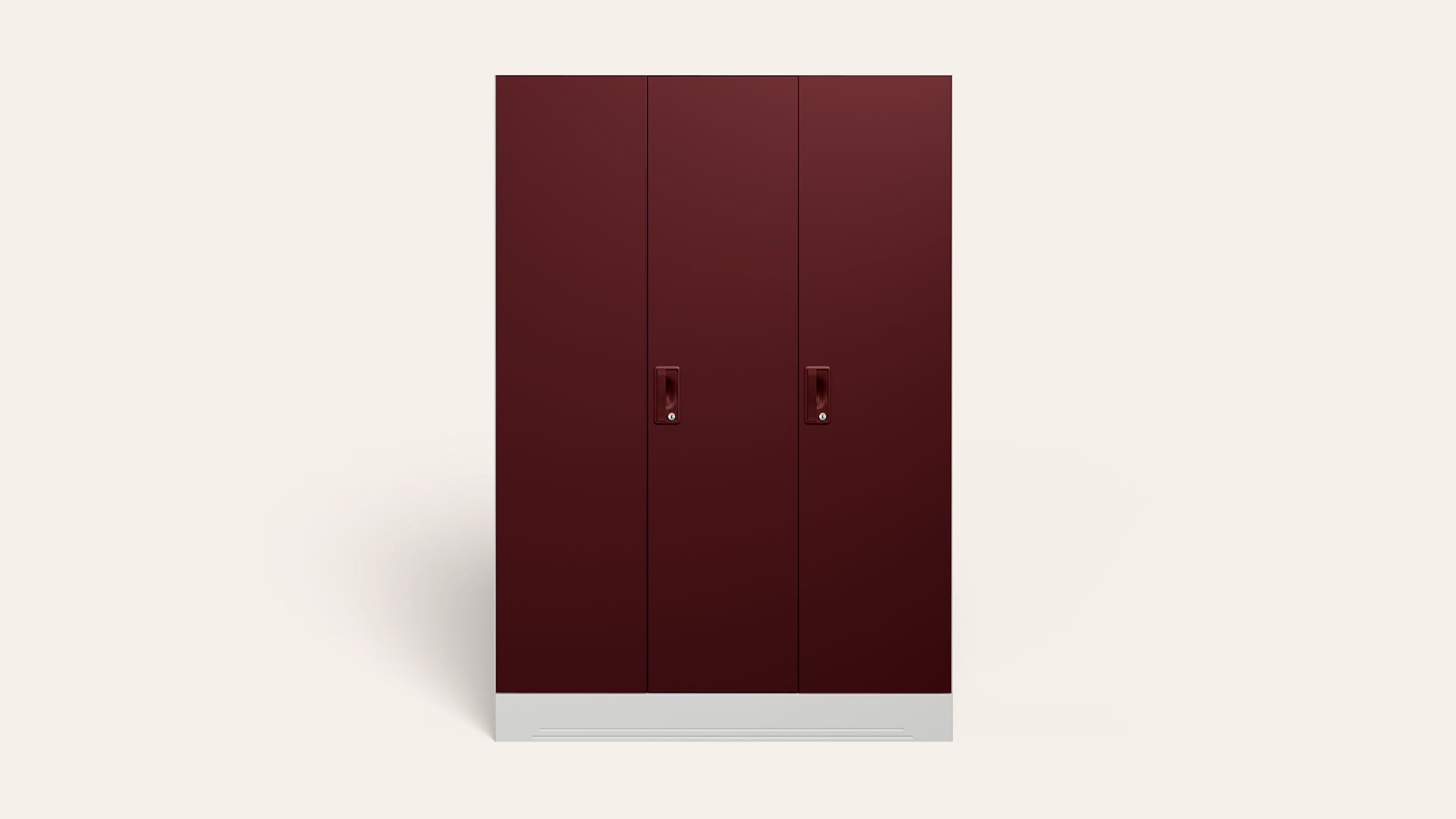 Slimline 3-Door Steel Almirah/Wardrobe (Russet)