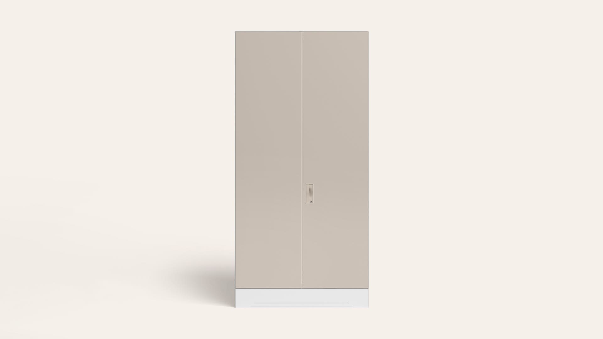 Slimline XL 2 Door Steel Almirah/Wardrobe (Alpine White and Matte Warm Grey)