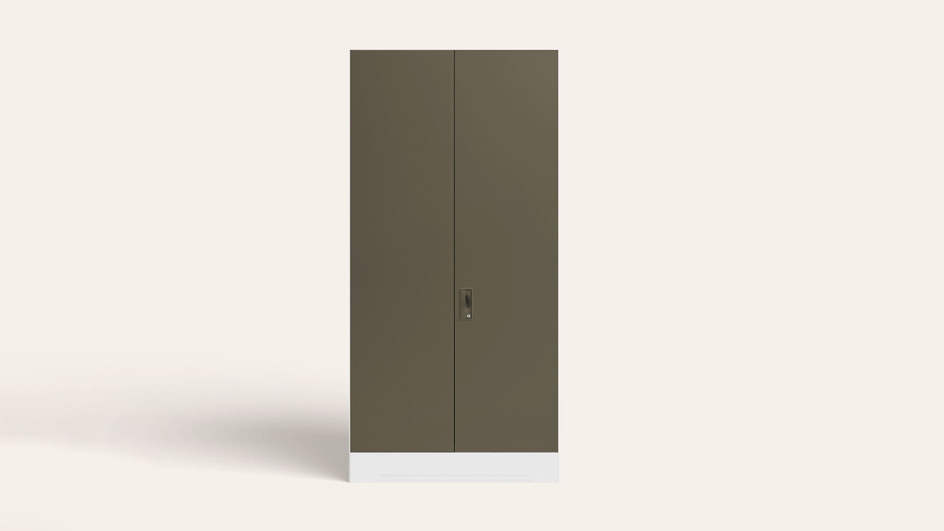 Slimline XL 2 Door Steel Almirah/Wardrobe (Alpine White and Textured Tree Bark)