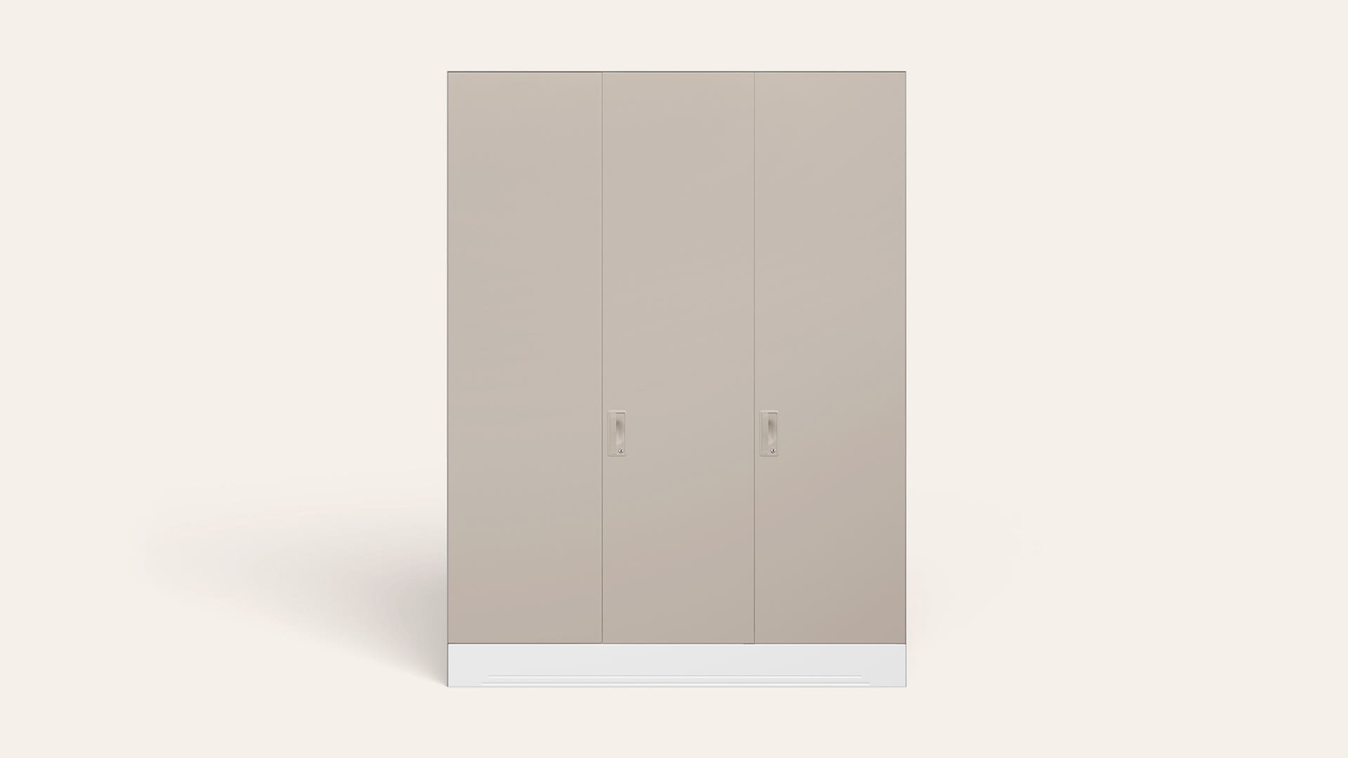 Slimline XL 3 Door Steel Almirah/Wardrobe (Alpine White and Matte Warm Grey)
