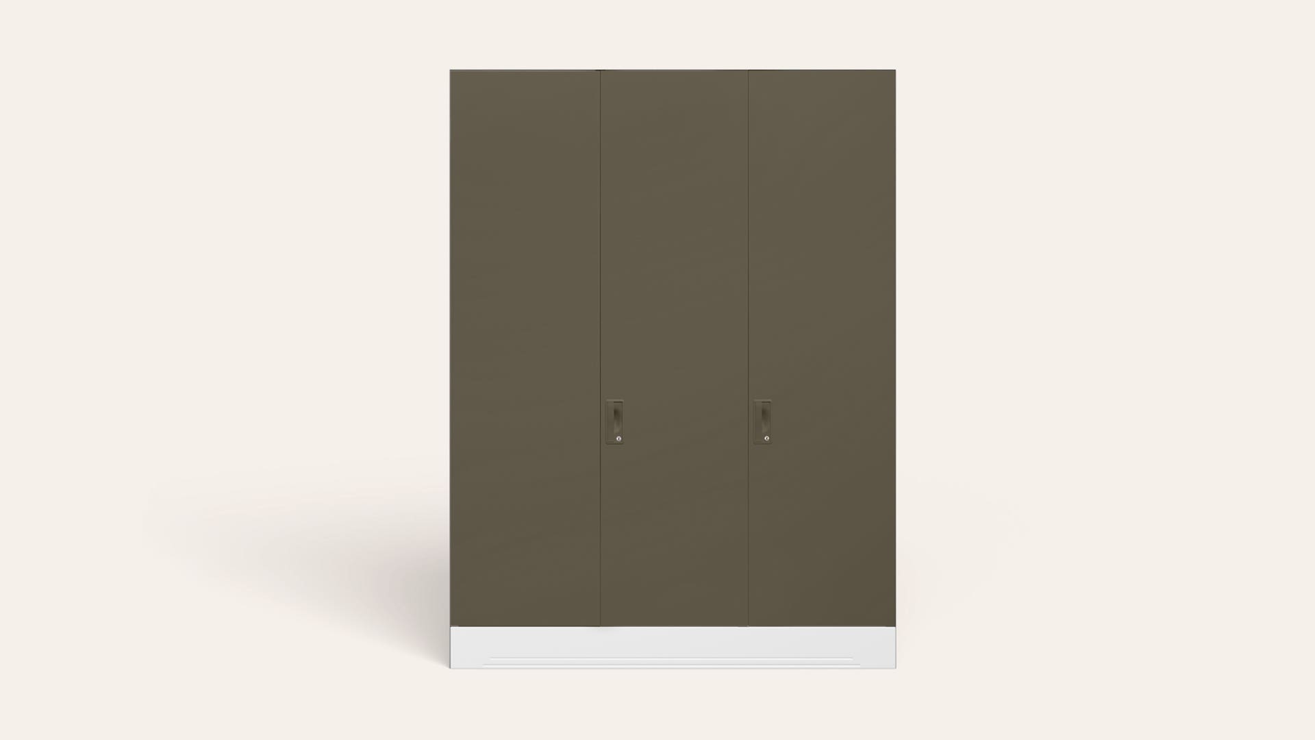 Slimline XL 3 Door Steel Almirah/Wardrobe (Alpine White and Textured Tree Bark)