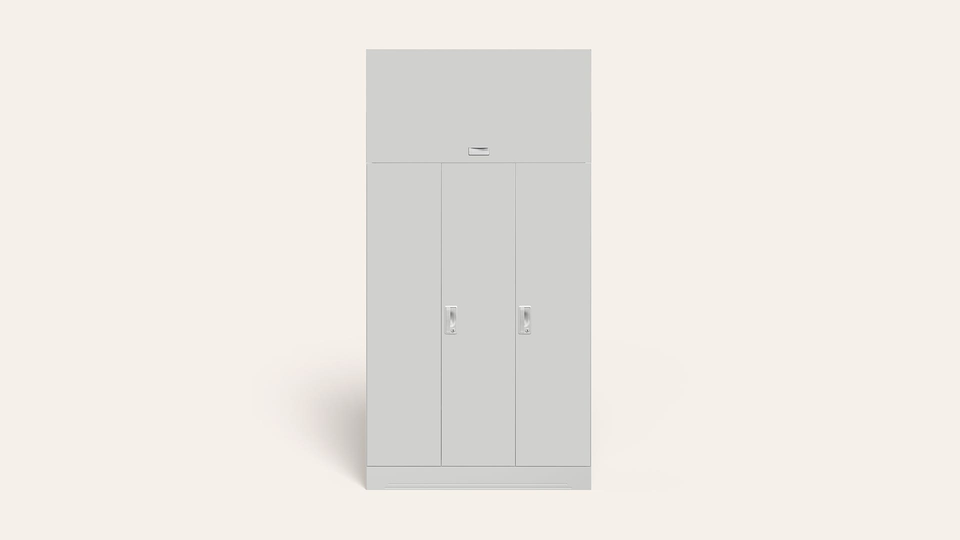Slimline 3-Door Steel Almirah/Wardrobe (Royal Ivory)