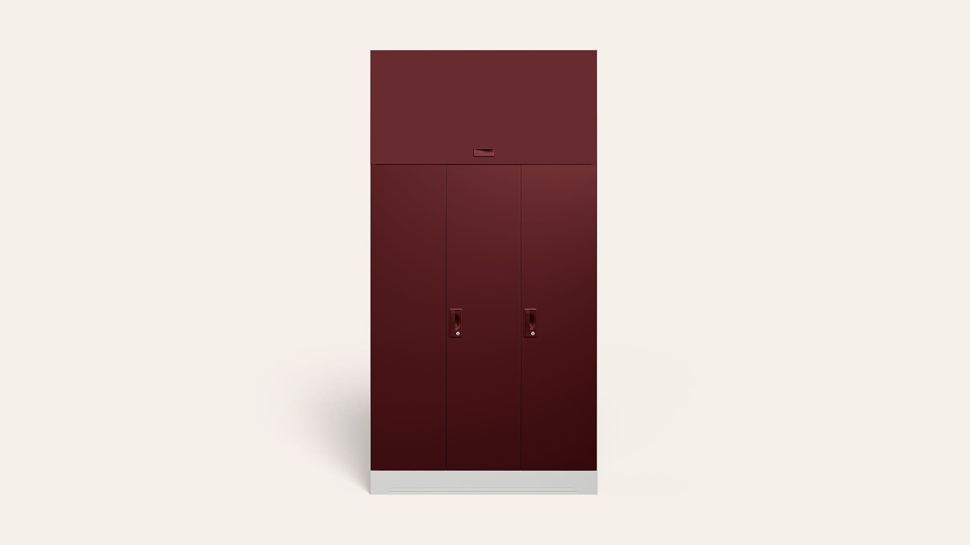 Slimline 3-Door Steel Almirah/Wardrobe (Russet)