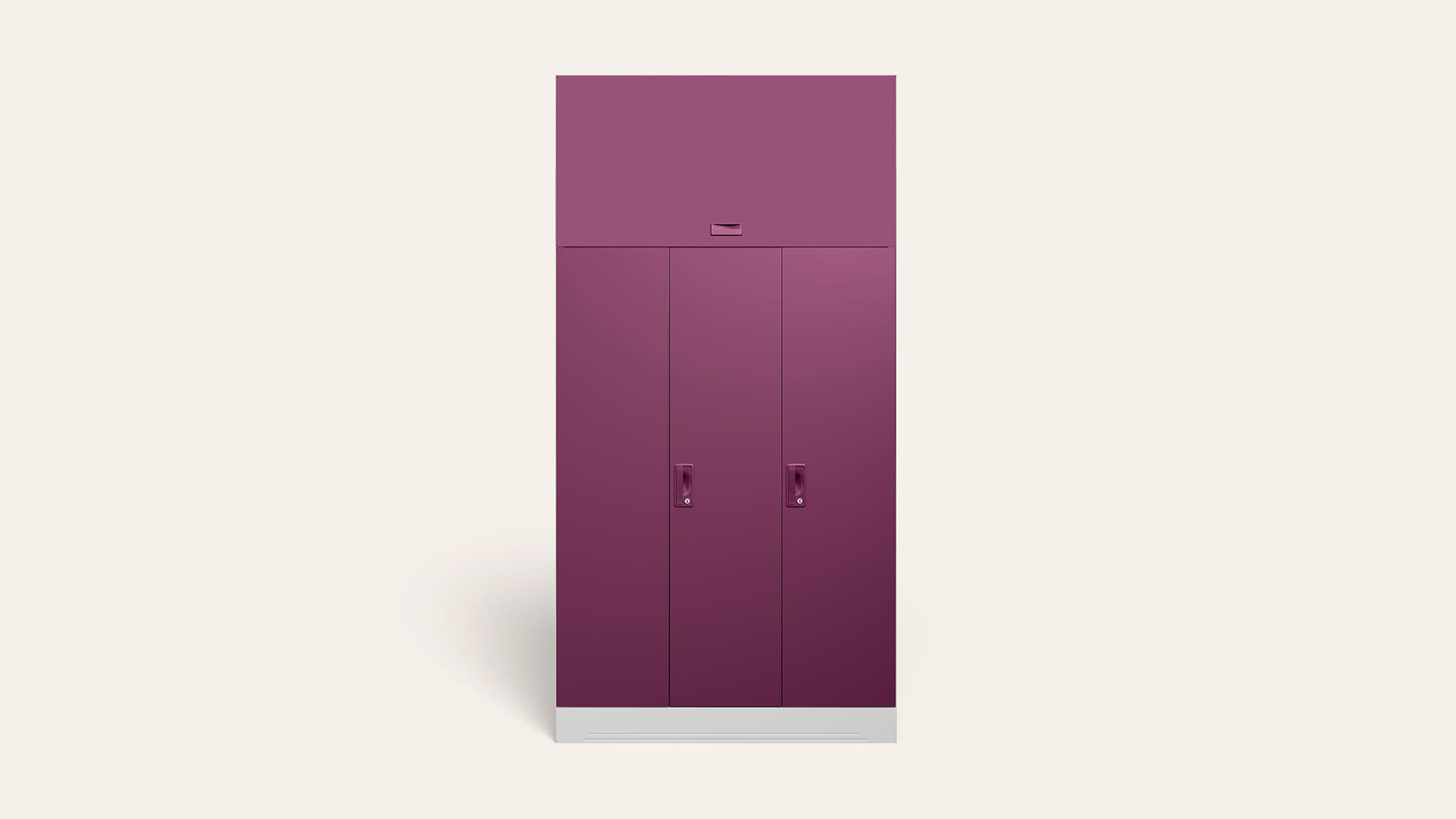 Slimline 3-Door Steel Almirah/Wardrobe (Purple)