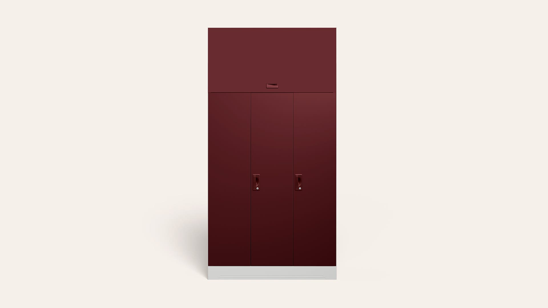 Slimline 3-Door Steel Almirah/Wardrobe (Russet)