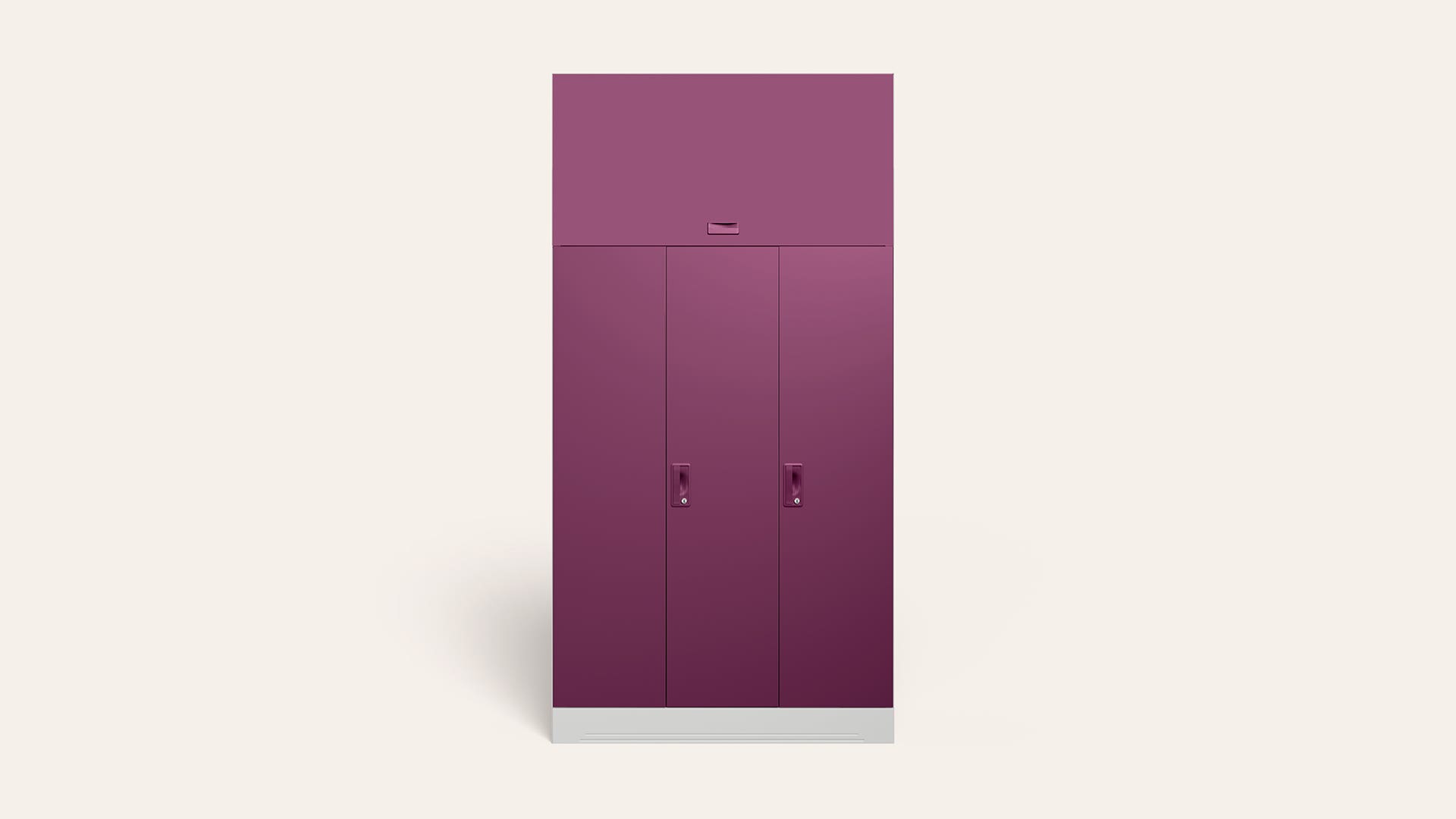 Slimline 3-Door Steel Almirah/Wardrobe (Purple)