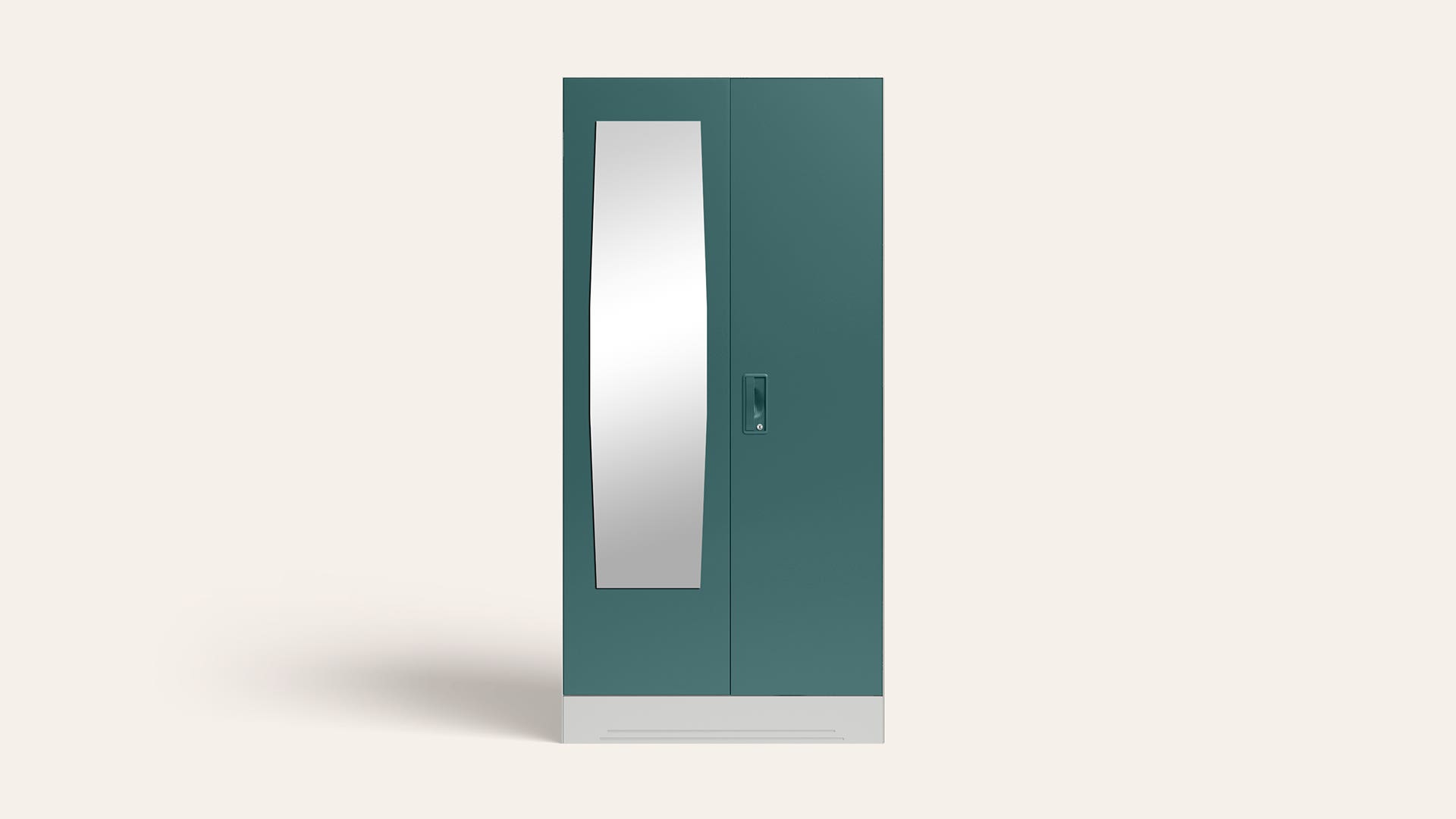 Slimline 2-Door Steel Almirah/Wardrobe with Plain Mirror (Textured Sea Pine)
