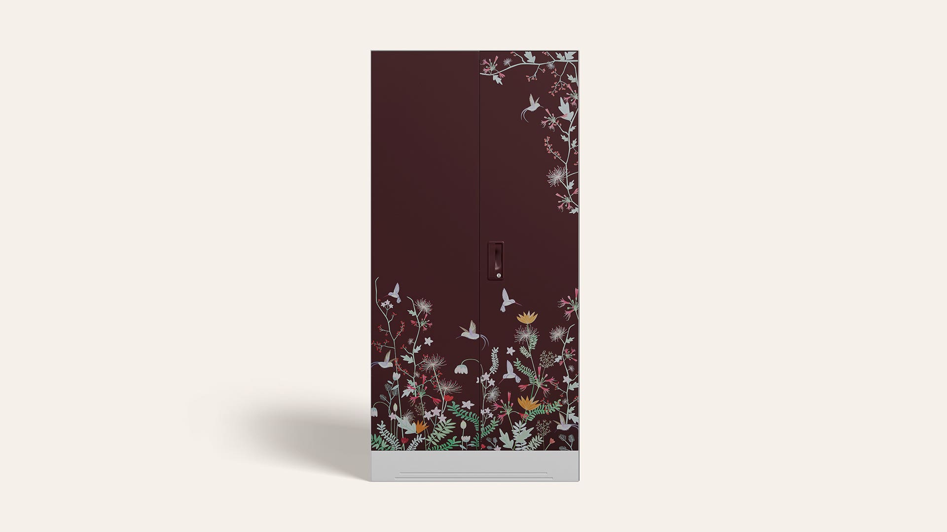 Slimline 2-Door Steel Almirah/Wardrobe (Digital Printed Russet)