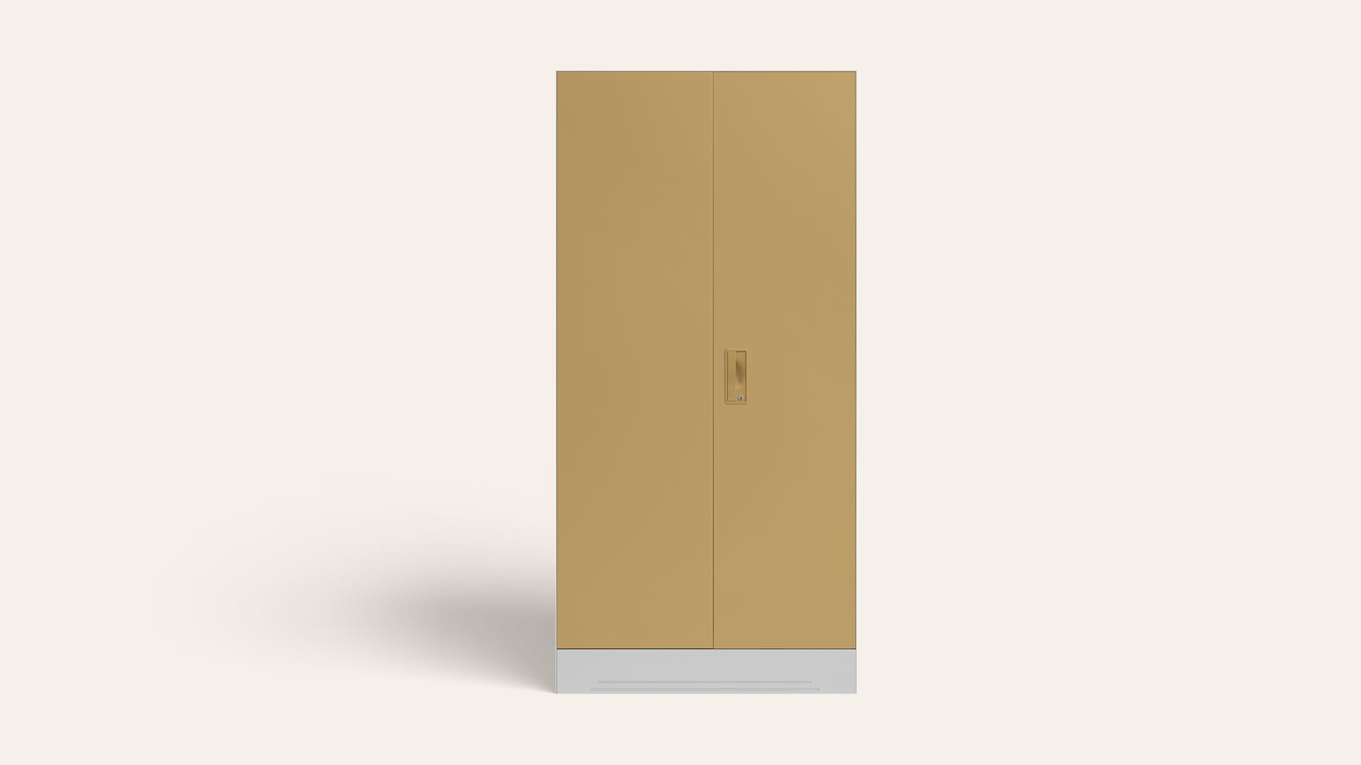 Slimline 2 Door Steel Almirah/Wardrobe (Textured Iced Coffee and Royal Ivory)