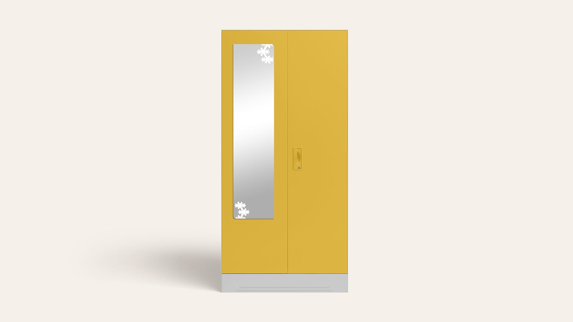 Slimline 2-Door Steel Almirah/Wardrobe with Star Mirror (Calendula)
