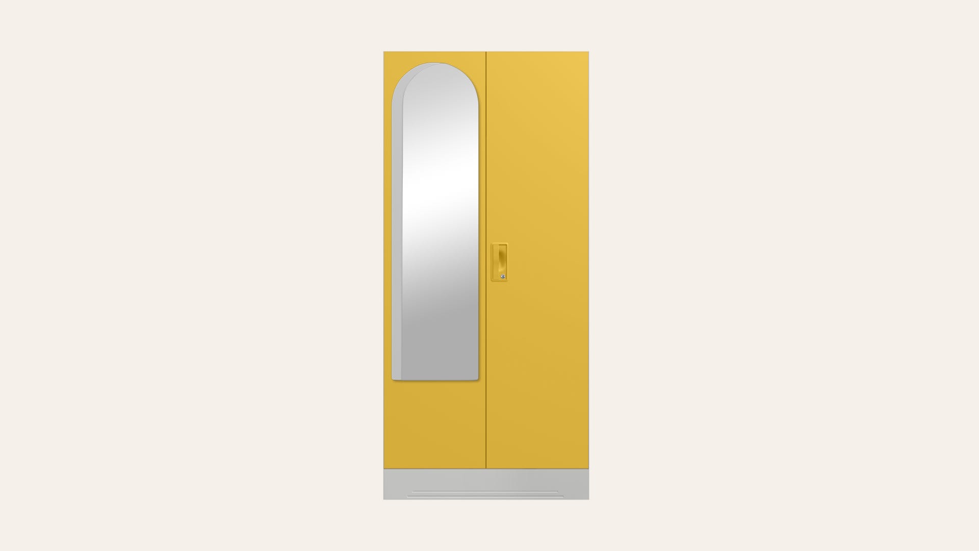 Slimline 2-Door Steel Almirah/Wardrobe with Halo Mirror (Calendula)