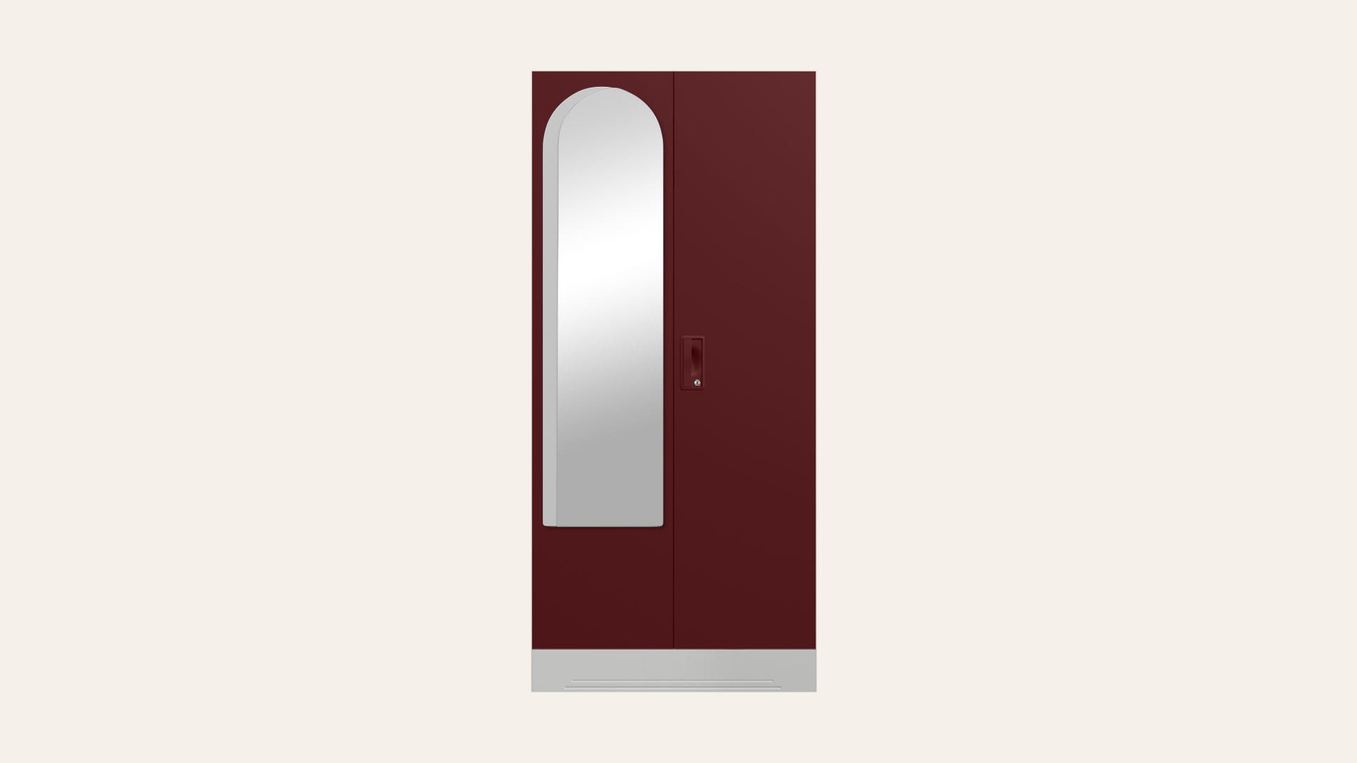 Slimline 2-Door Steel Almirah/Wardrobe with Halo Mirror (Russet)