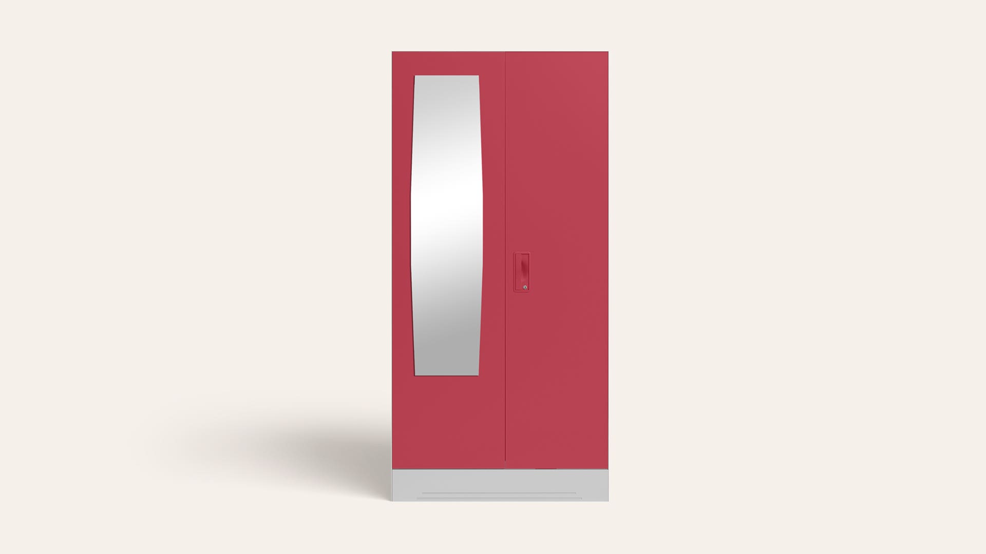 Slimline 2-Door Steel Almirah/Wardrobe with Plain Mirror (Winter Berry)