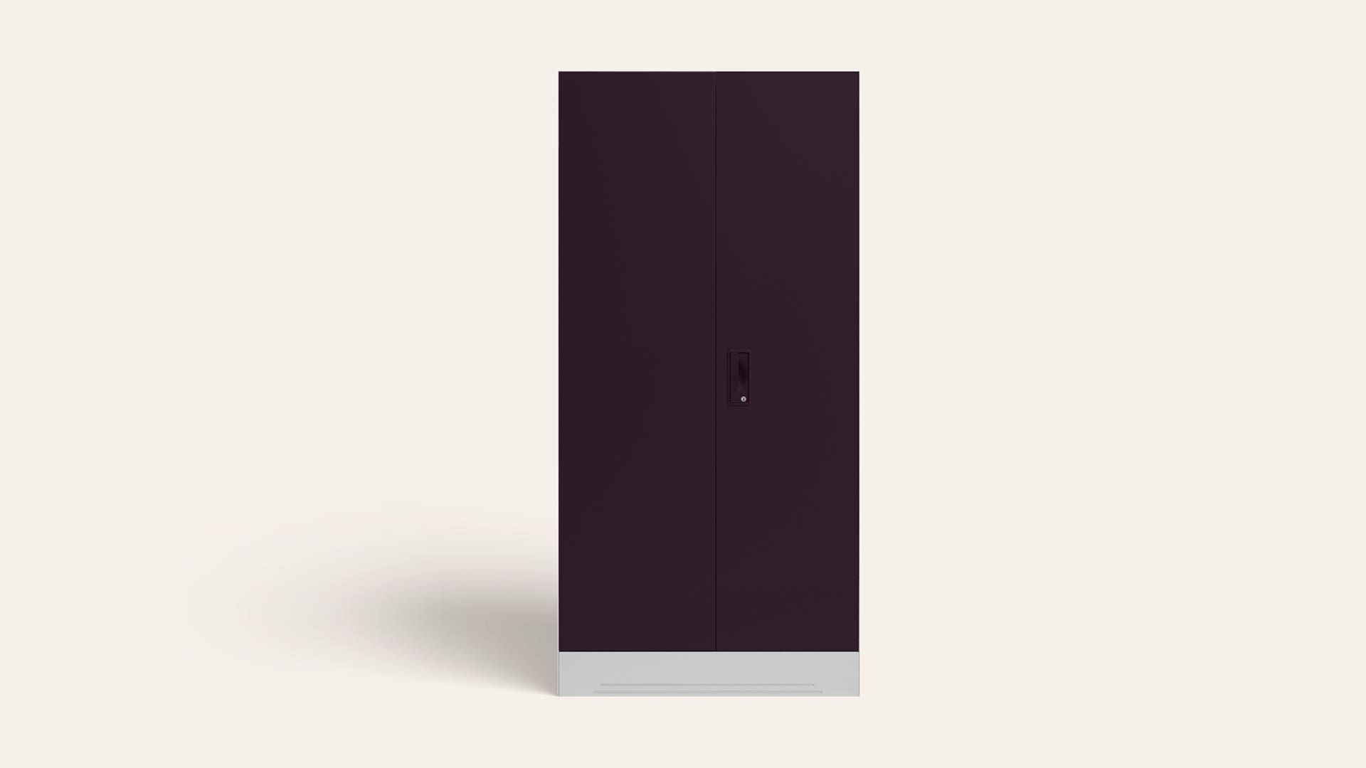Slimline 2 Door Steel Almirah/Wardrobe (Textured Shellwine Red and Royal Ivory)