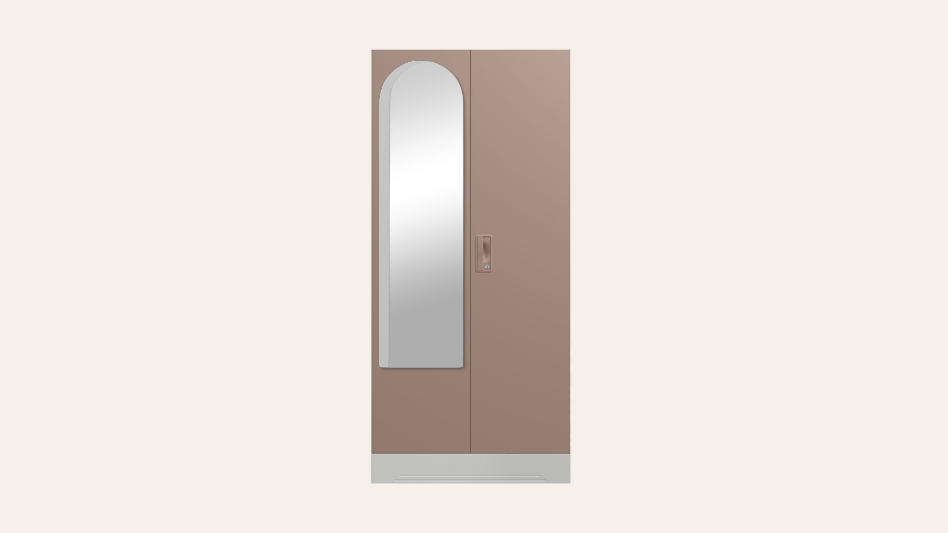 Slimline 2-Door Steel Almirah/Wardrobe with Halo Mirror (Portabella)