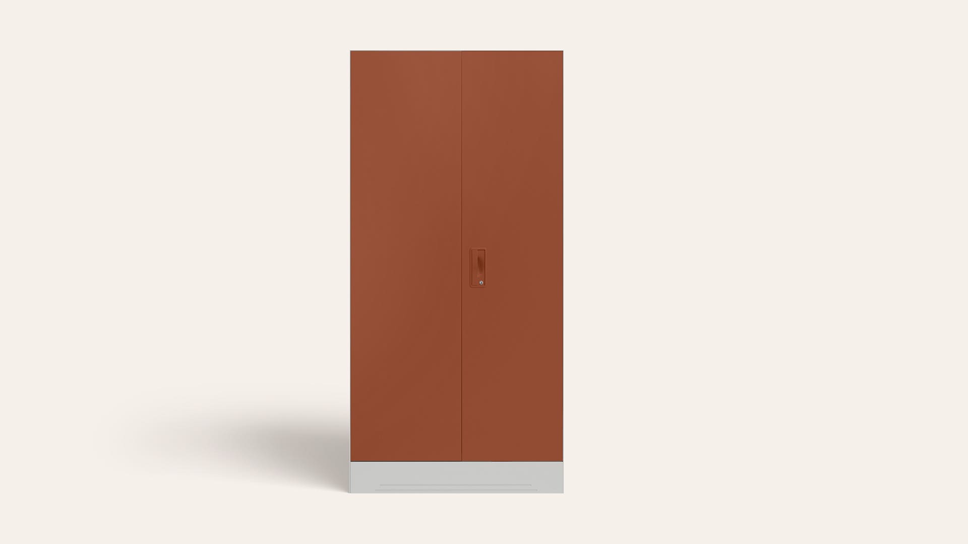 Slimline 2-Door Steel Almirah/Wardrobe (Baked Clay)