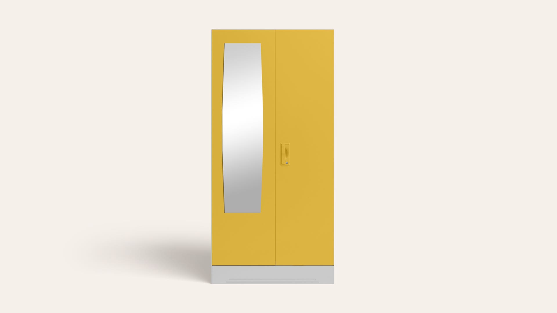 Slimline 2-Door Steel Almirah/Wardrobe with Plain Mirror (Calendula)
