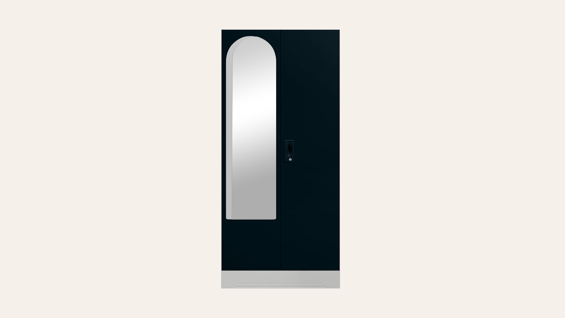 Slimline 2-Door Steel Almirah/Wardrobe with Halo Mirror (Pacific Blue)