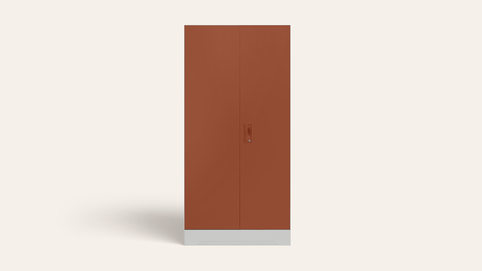 Slimline 2-Door Steel Almirah/Wardrobe (Baked Clay)