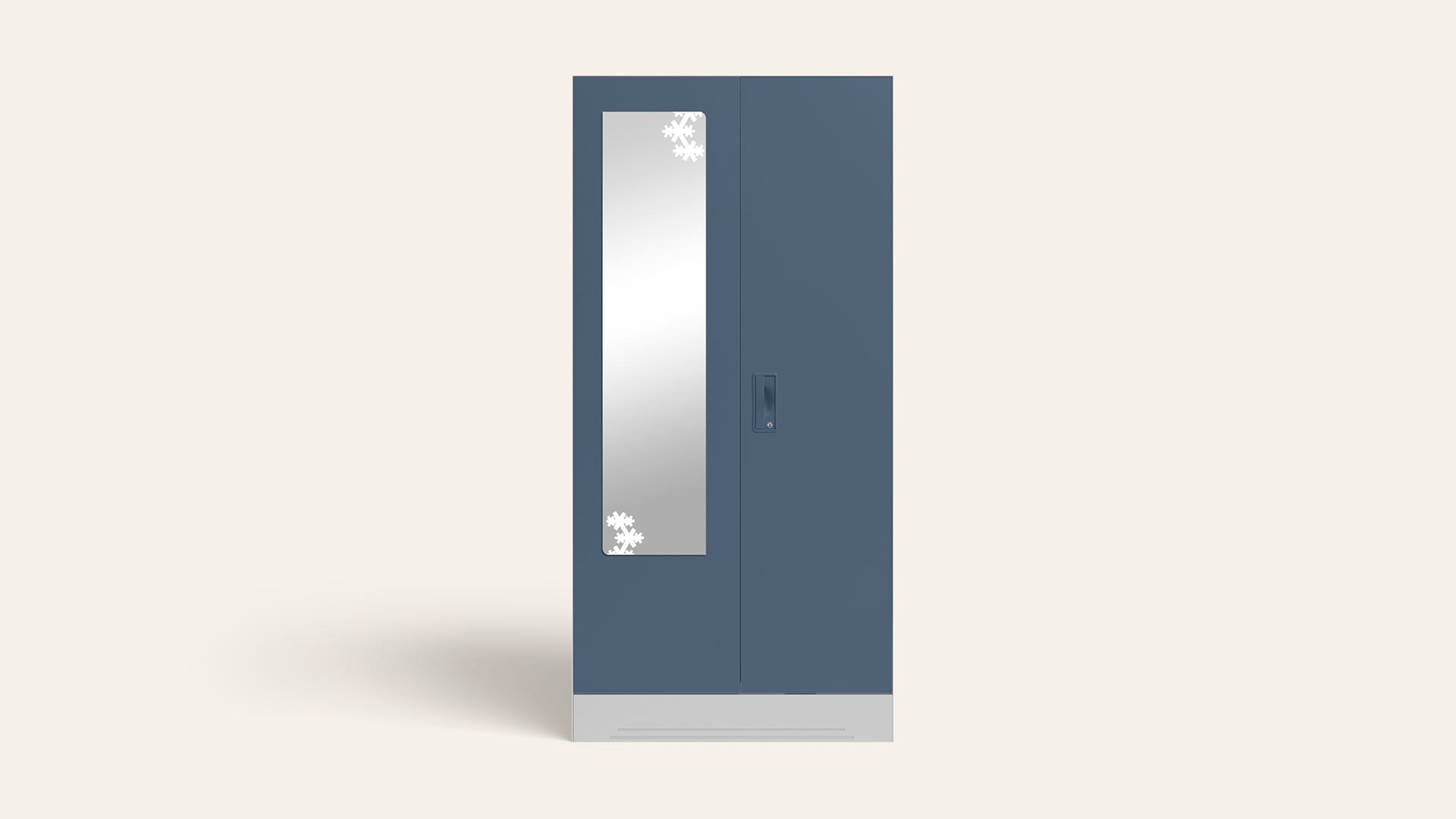 Slimline 2-Door Steel Almirah/Wardrobe with Star Mirror (Blue Fusion)