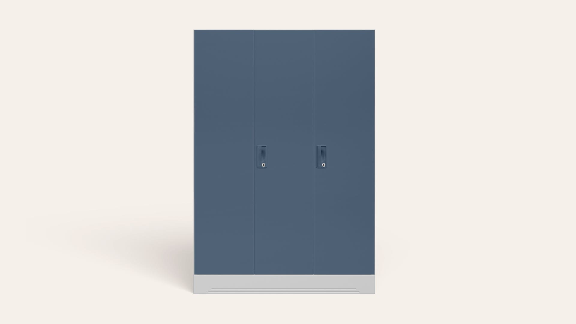 Slimline 3-Door Steel Almirah/Wardrobe (Blue Fusion)