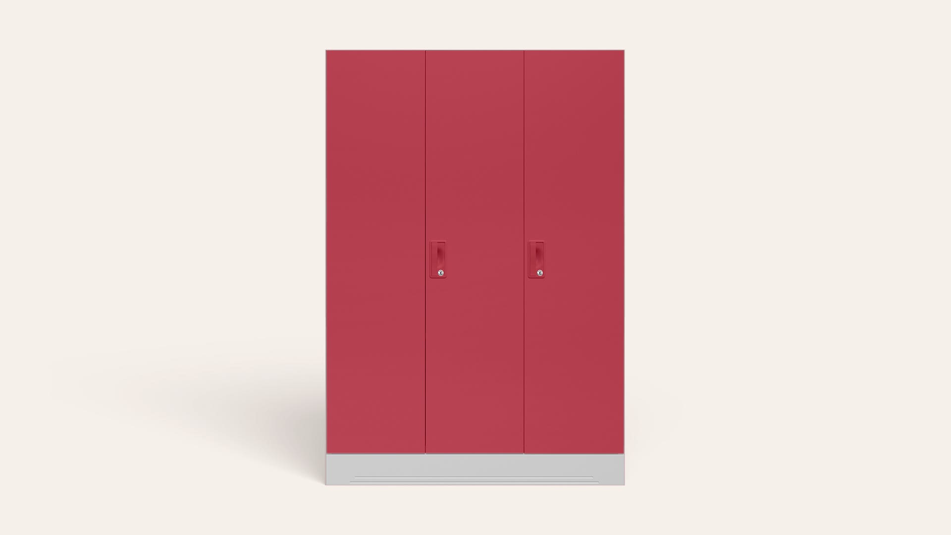 Slimline 3-Door Steel Almirah/Wardrobe (Winter Berry)