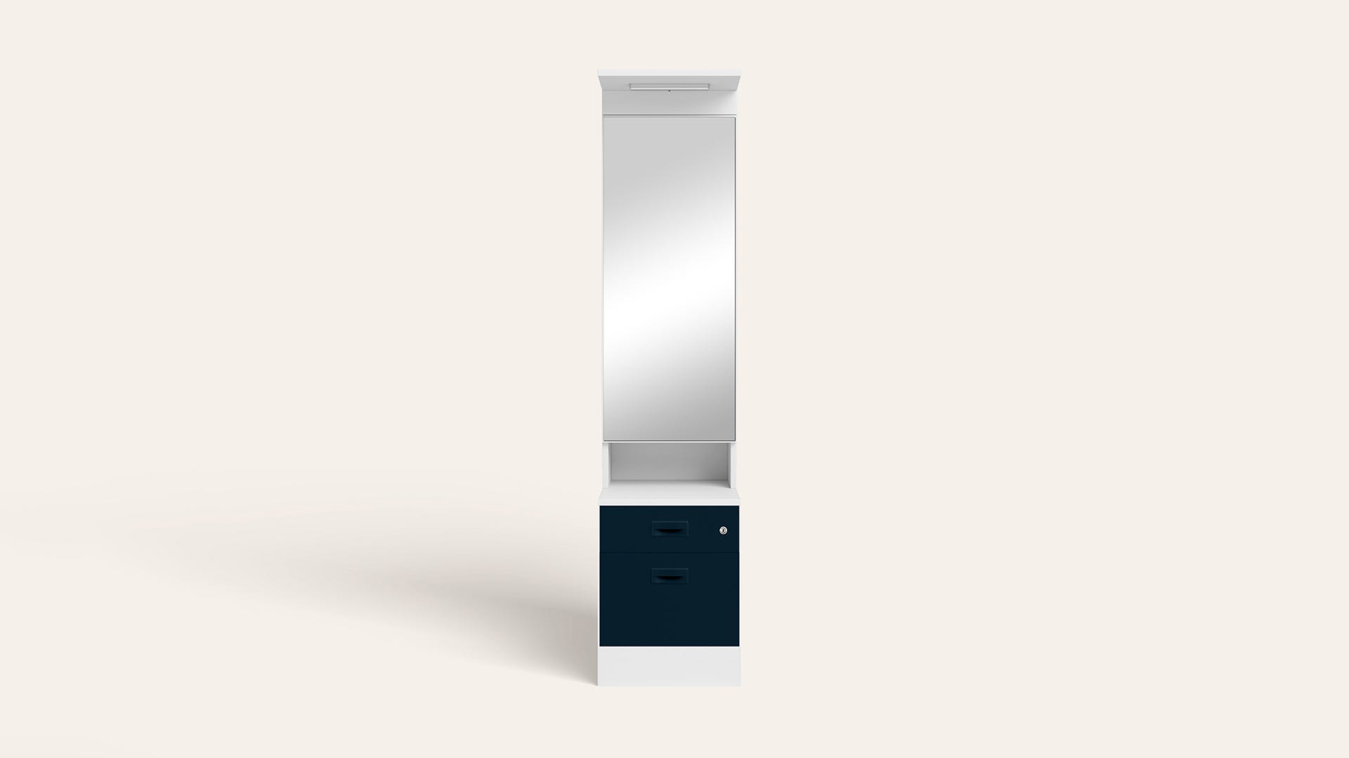 Slimline Steel Dressing Table with Lockable Drawers (Alpine White and Pacific Blue)