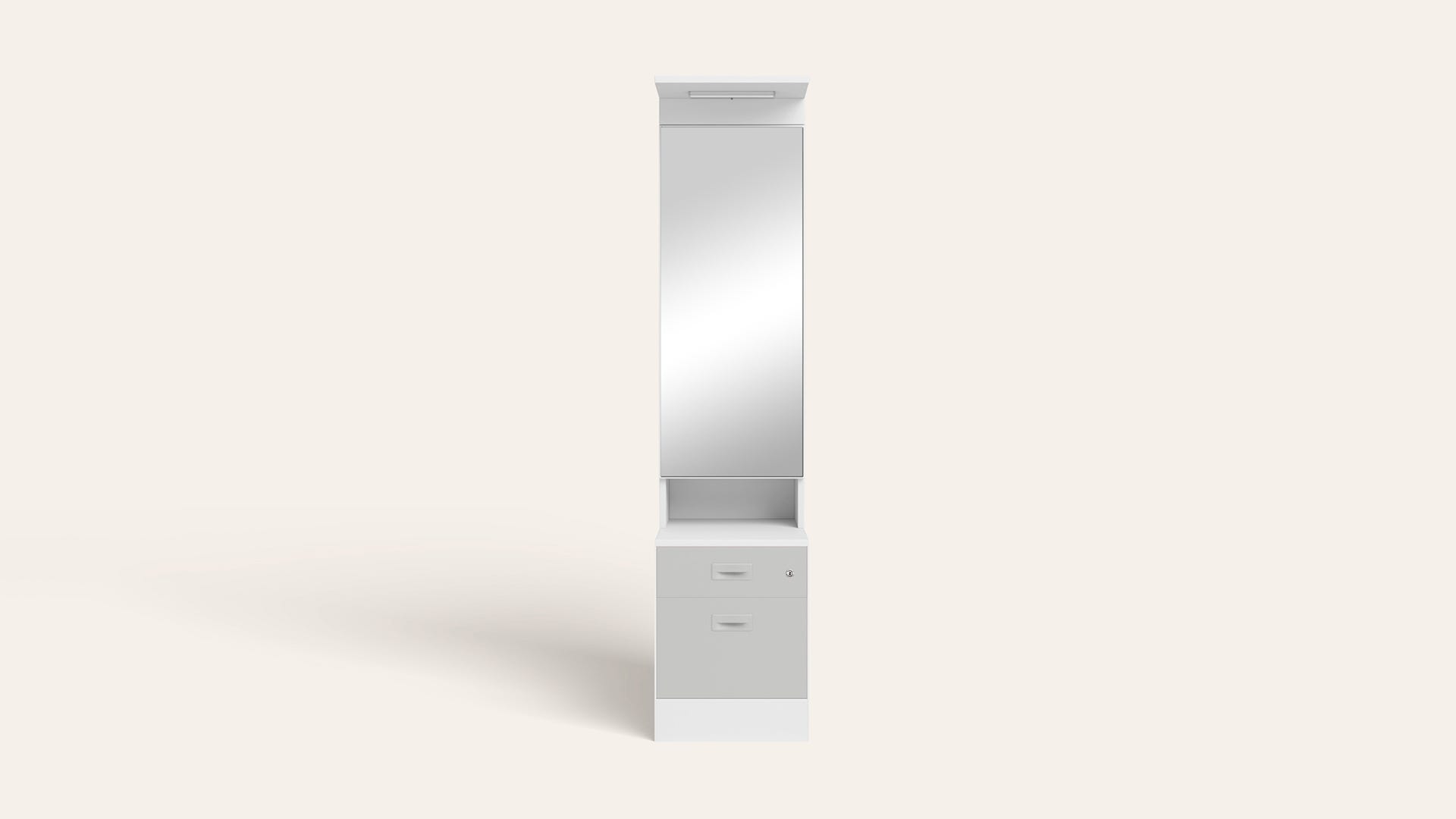 Slimline Steel Dressing Table with Lockable Drawers (Alpine White and Royal Ivory)
