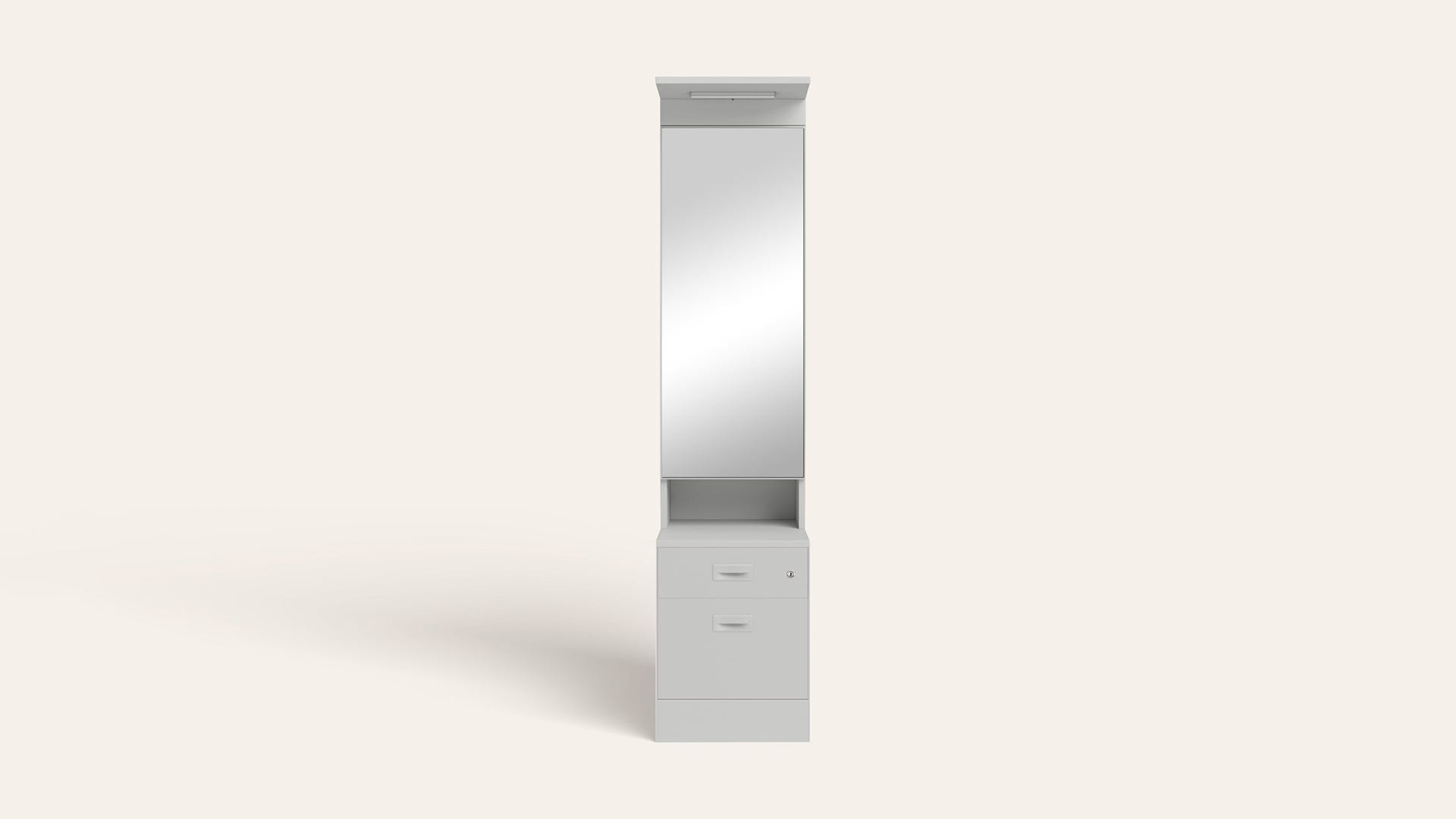 Slimline Steel Dressing Table with Lockable Drawers (Royal Ivory)