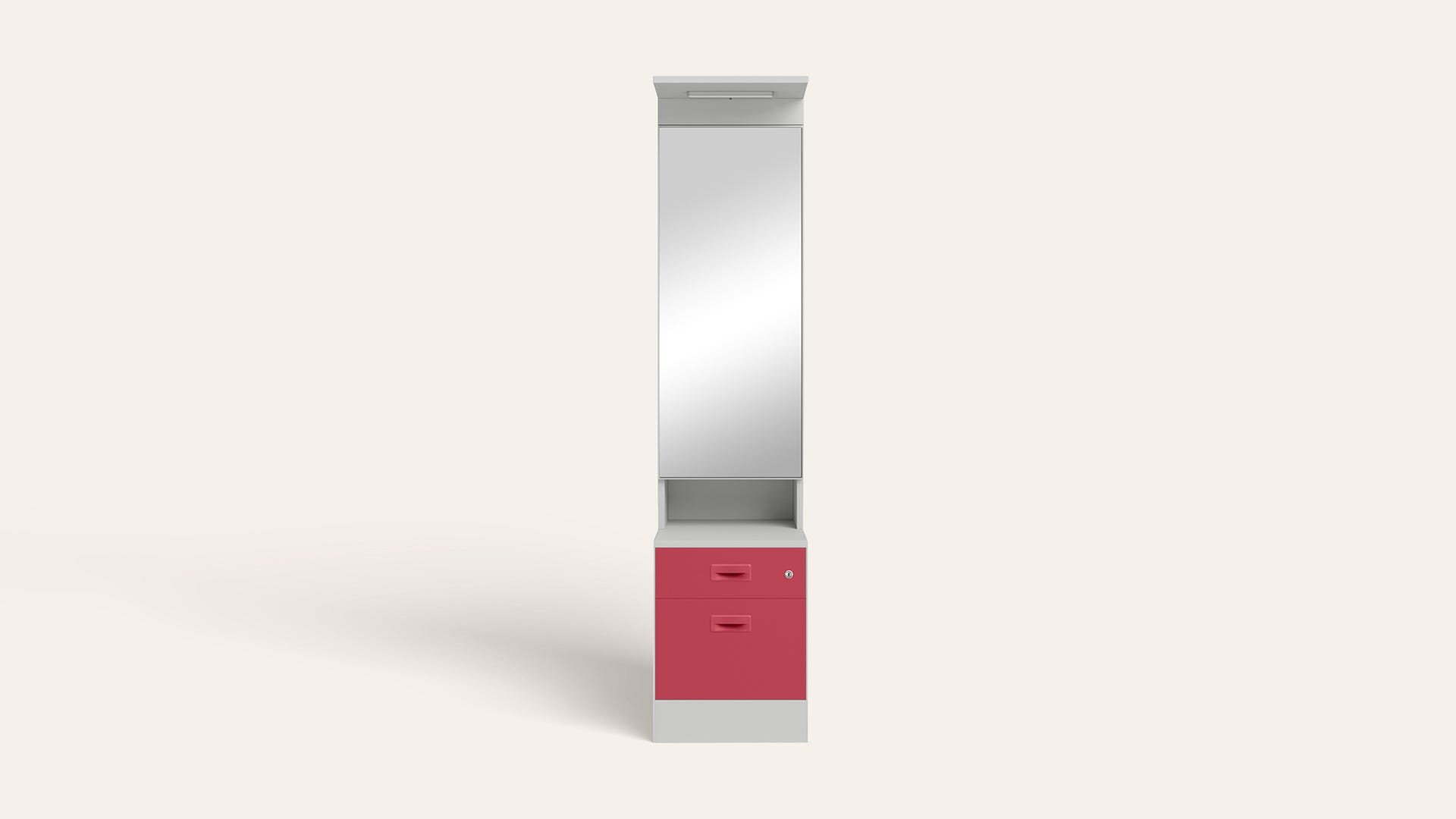 Slimline Steel Dressing Table with Lockable Drawers (Royal Ivory and Winter Berry)