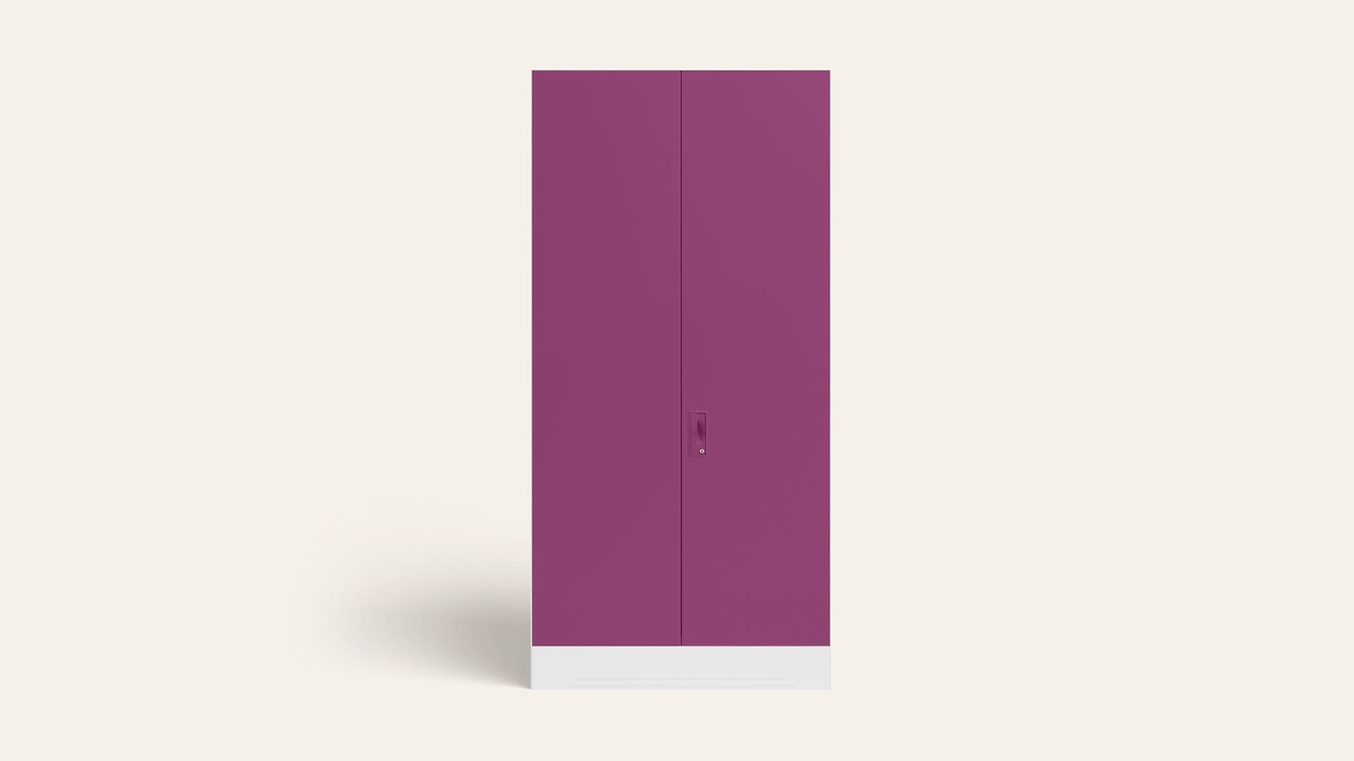 Slimline XL 2-Door Steel Almirah/Wardrobe (Alpine White and Purple)