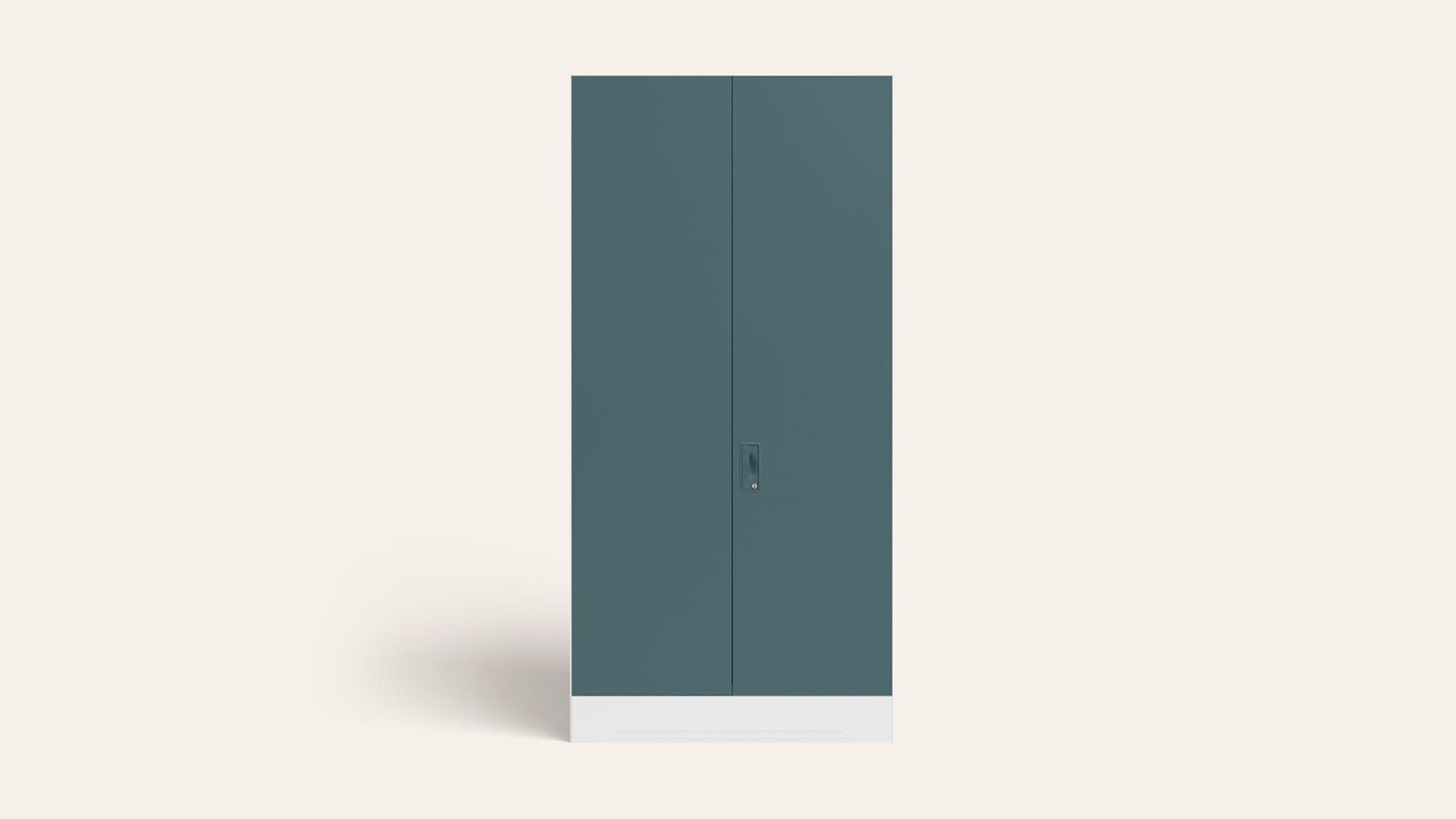 Slimline XL 2-Door Steel Almirah/Wardrobe (Alpine White and Sea Pine)