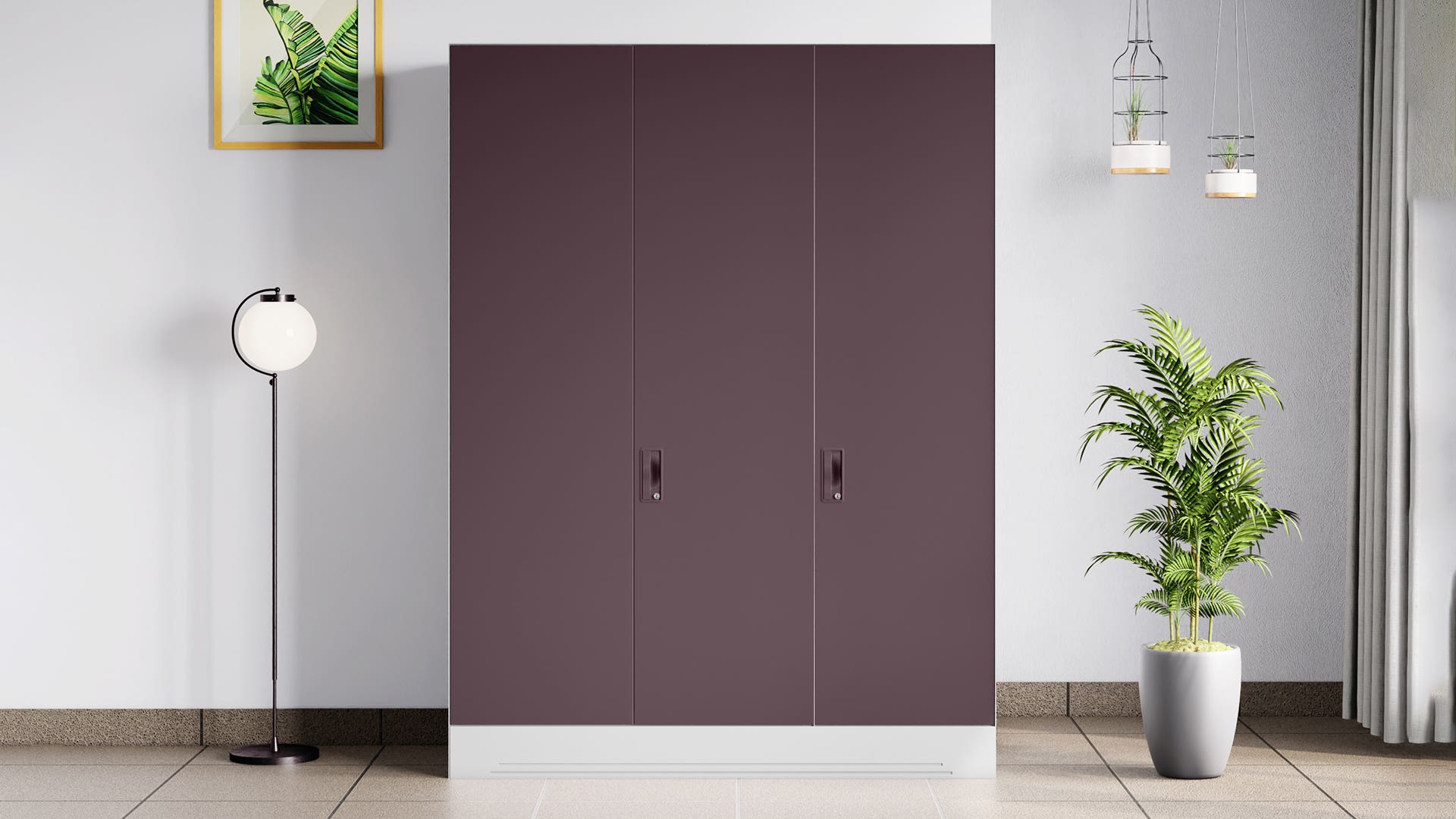 Slimline XL 3 Door Steel Almirah with Locker