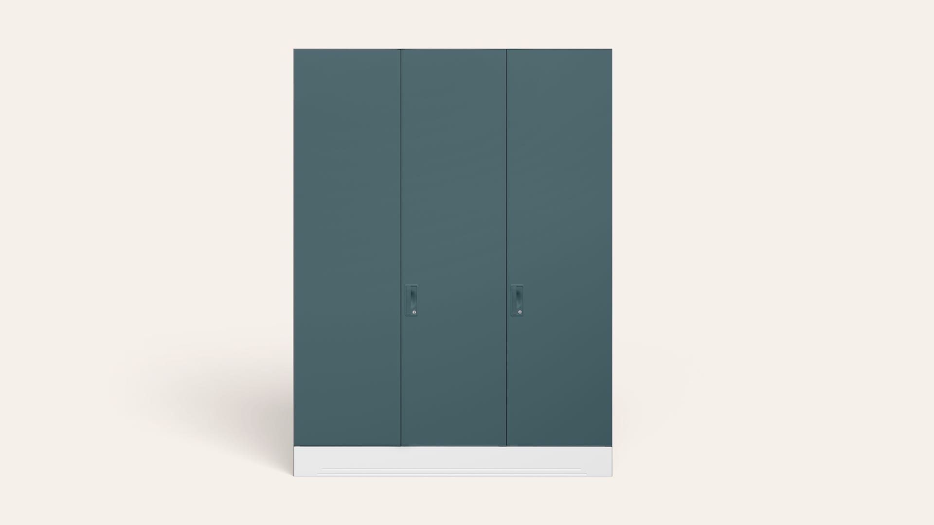 Slimline XL 3-Door Steel Almirah/Wardrobe (Alpine White and Sea Pine)