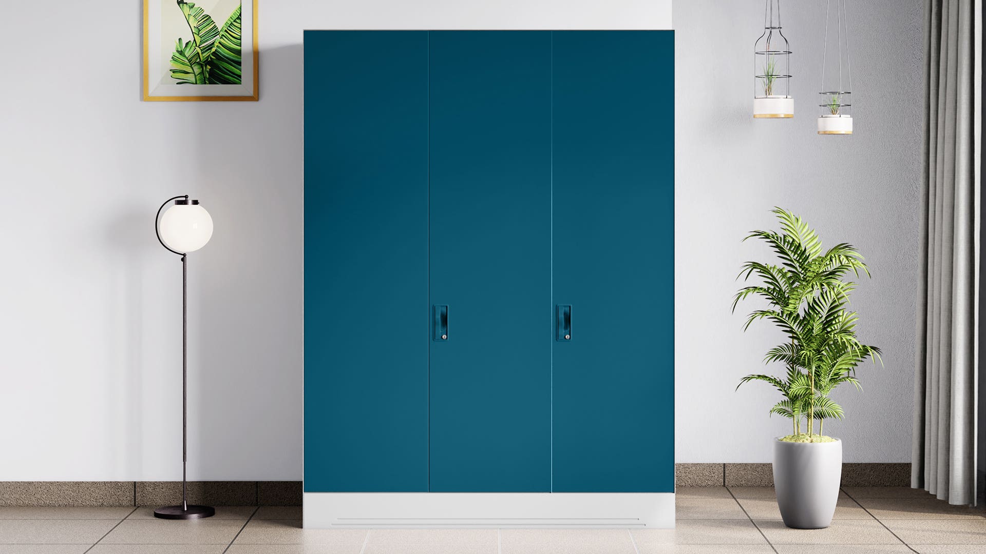 Slimline XL 3 Door Steel Almirah with Locker