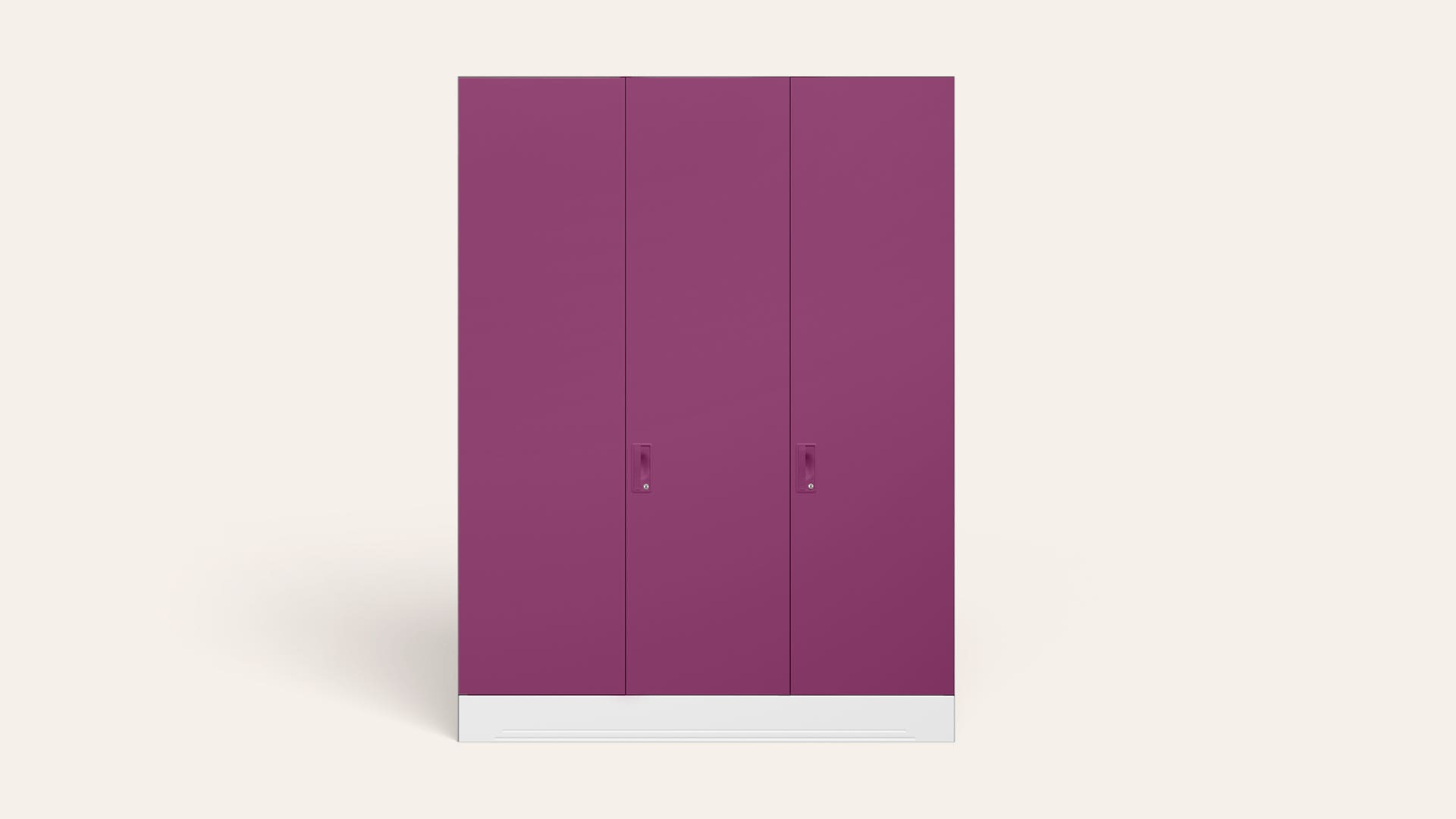 Slimline XL 3-Door Steel Almirah/Wardrobe (Alpine White and Purple)