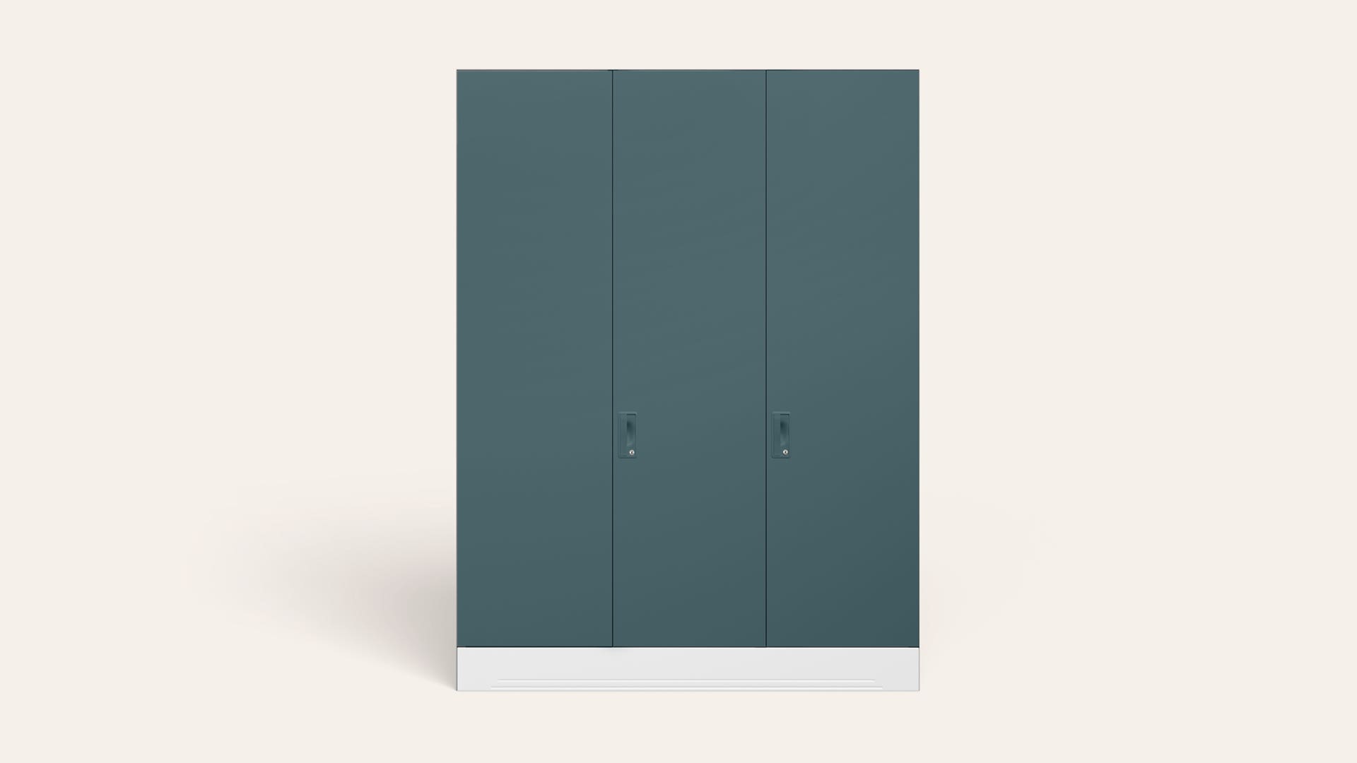 Slimline XL 3-Door Steel Almirah/Wardrobe (Alpine White and Sea Pine)