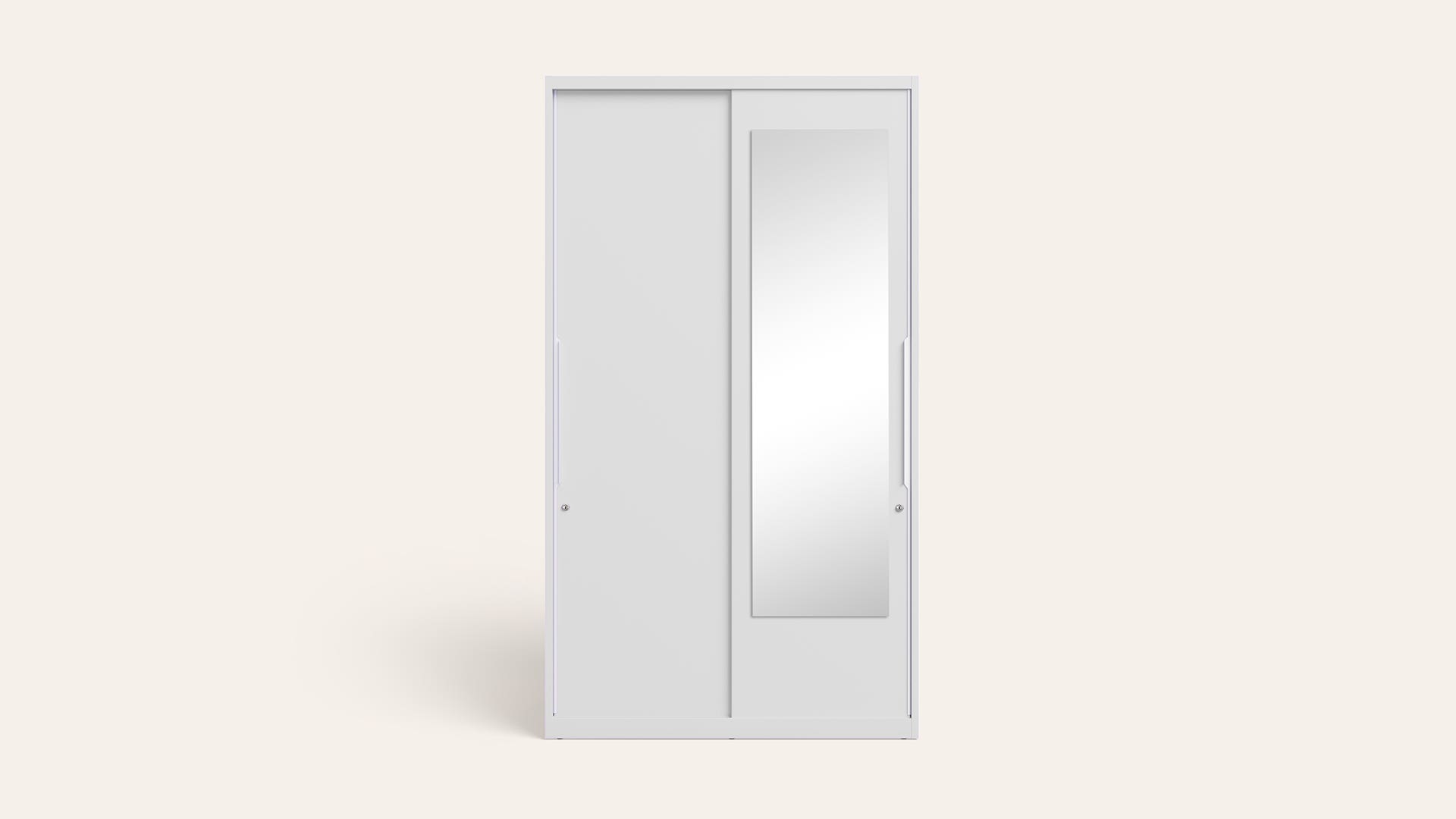 Slide N Store Pro Plus 2-Door Steel Almirah/Wardrobewith Mirror (Bond White)