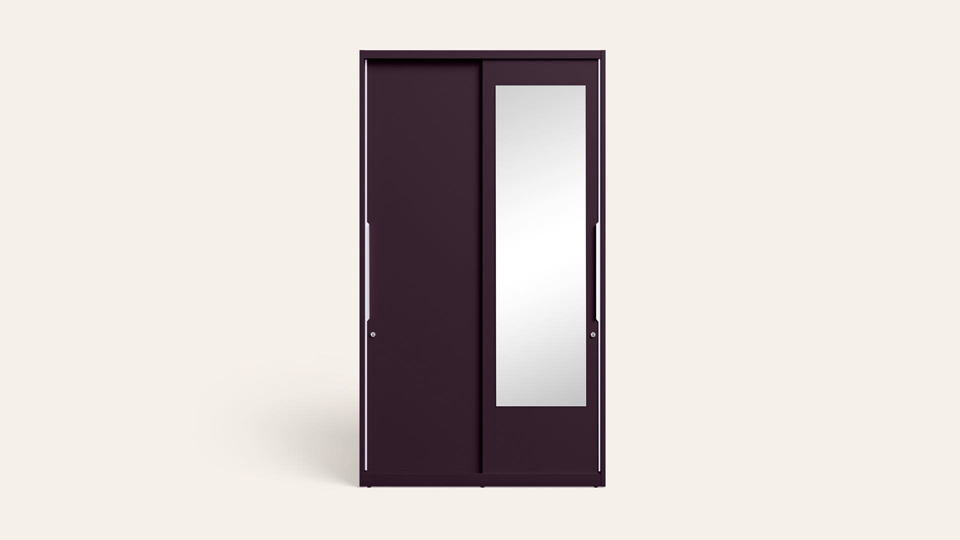 Slide N Store Pro Plus 2-Door Steel Almirah/Wardrobewith Mirror (Textured ShellWine Red)