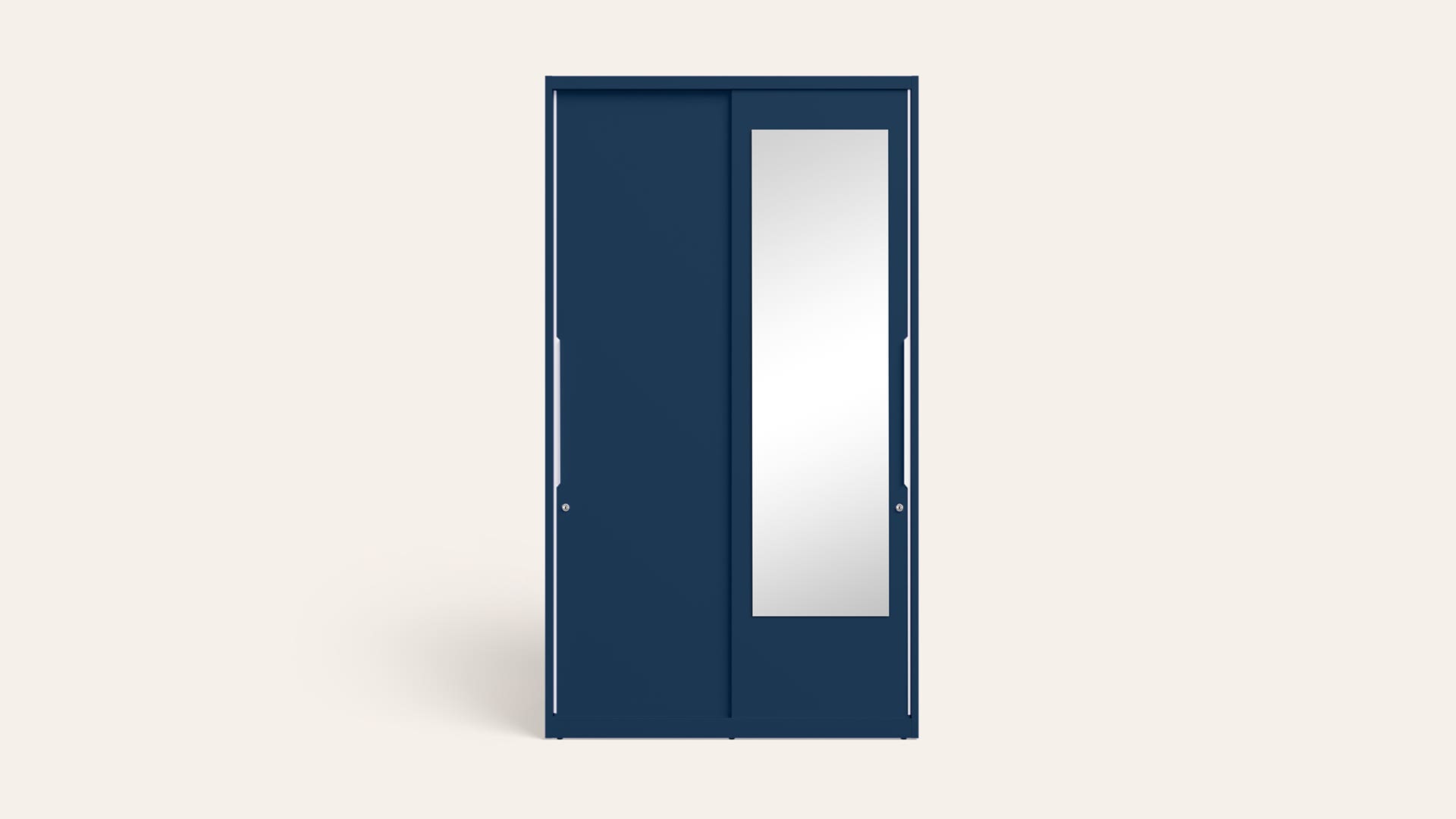Slide N Store Pro Plus 2-Door Steel Almirah/Wardrobewith Mirror (Phiroja Blue)